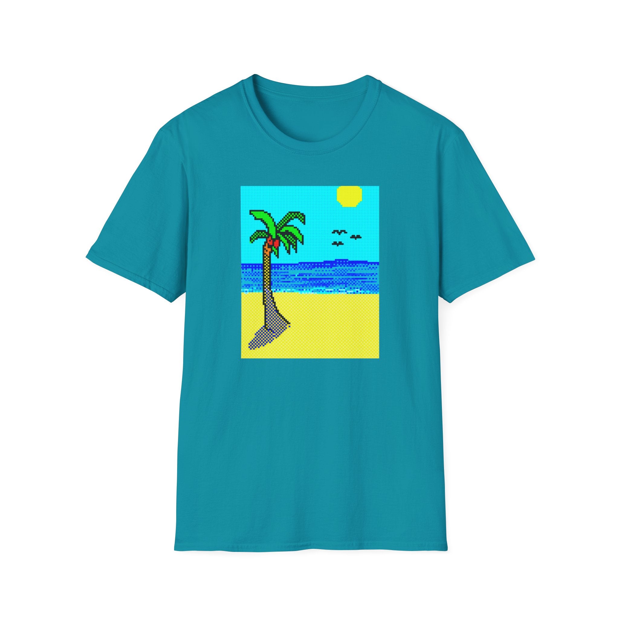 Gildan Unisex Softstyle® T-Shirt Retro MS Windows Card Theme Beaach