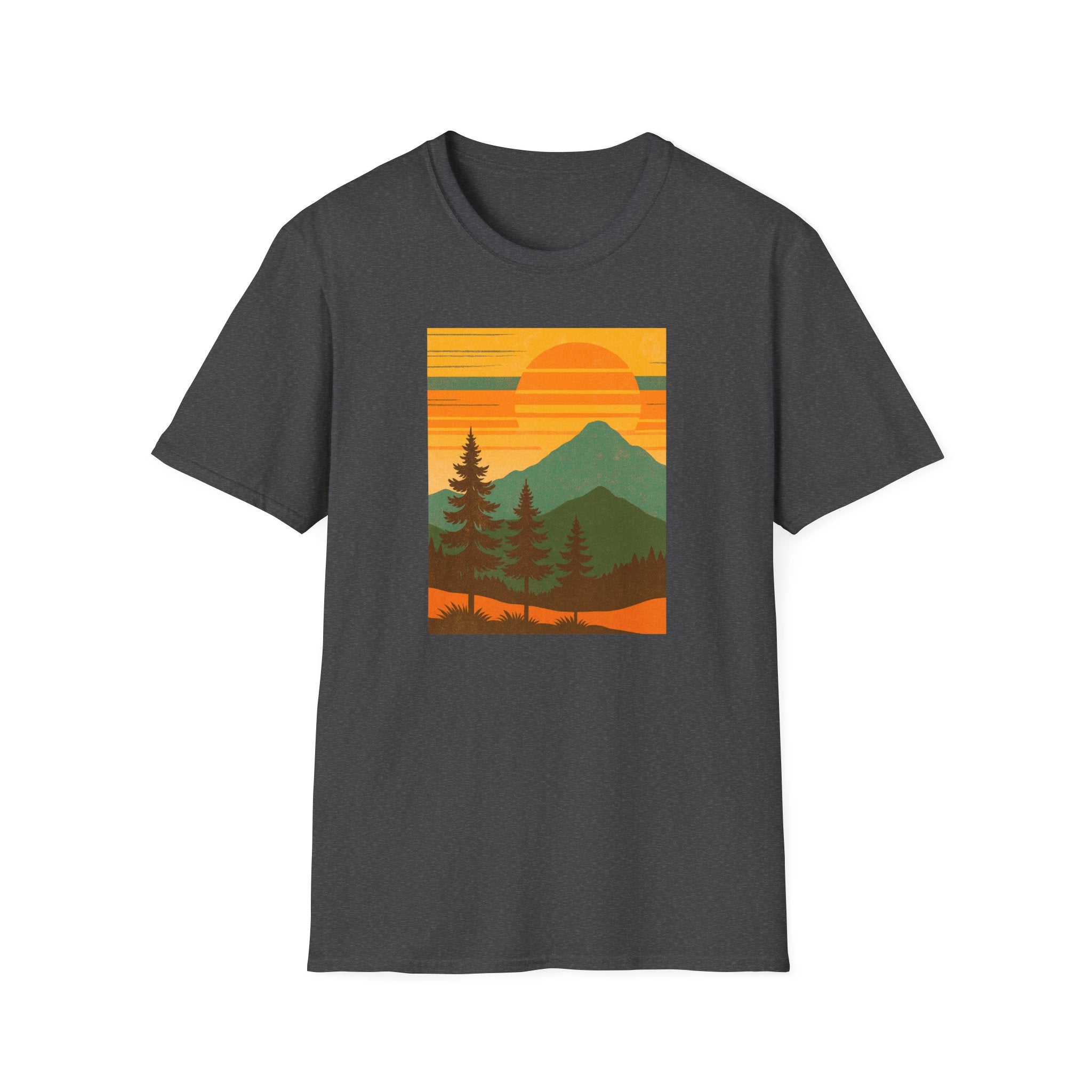 Gildan Unisex Softstyle® T-Shirt Retro Mountain Sunset