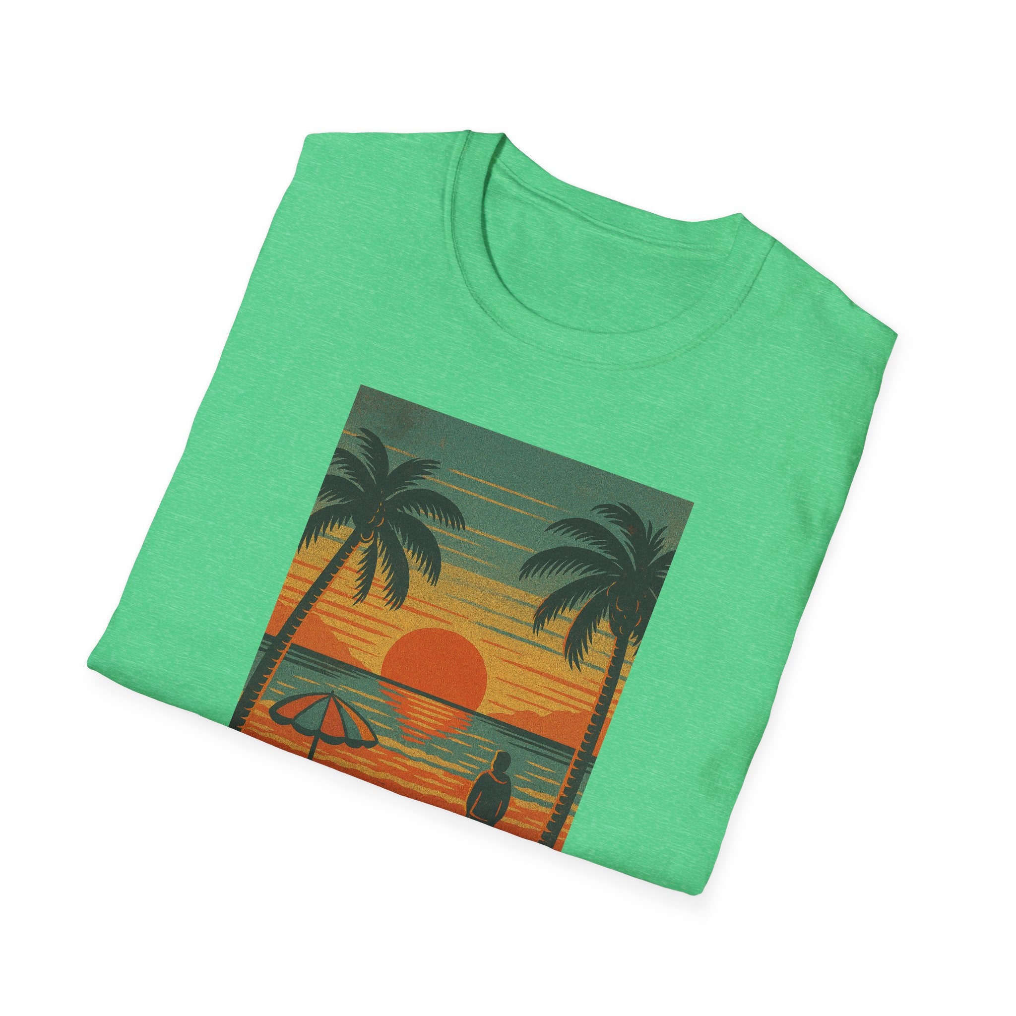 Gildan Unisex Softstyle® T-Shirt Retro Beach Sunset