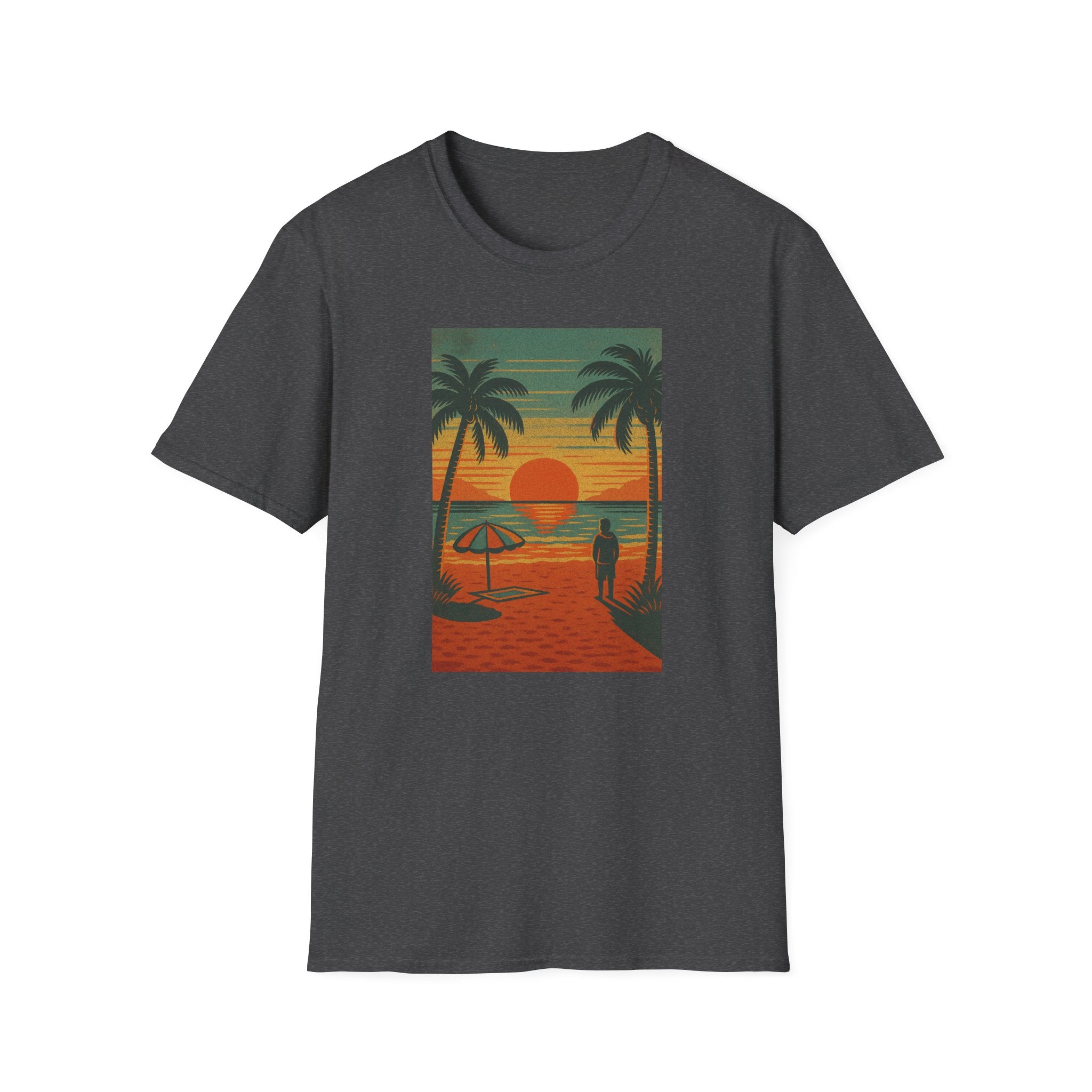 Gildan Unisex Softstyle® T-Shirt Retro Beach Sunset