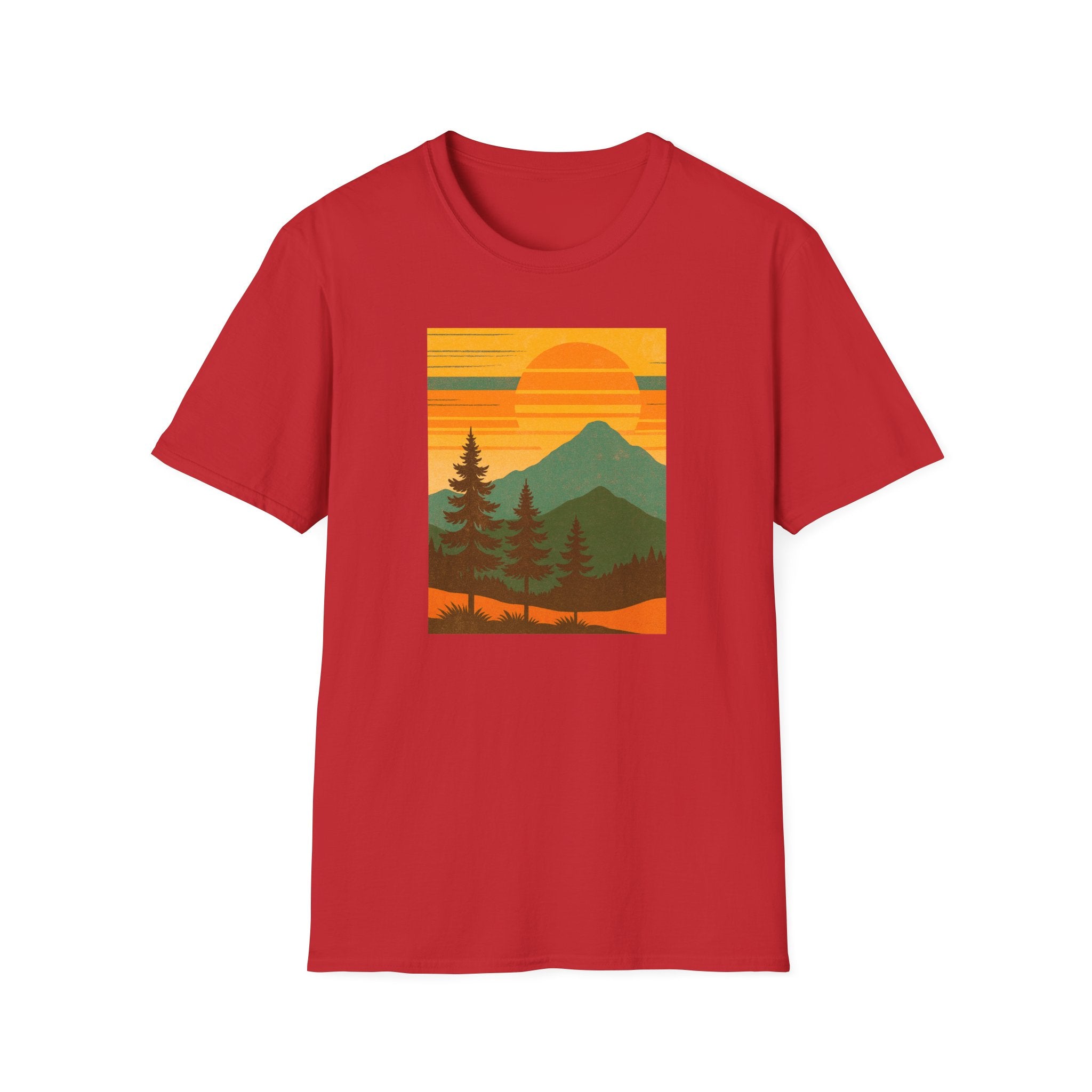 Gildan Unisex Softstyle® T-Shirt Retro Mountain Sunset