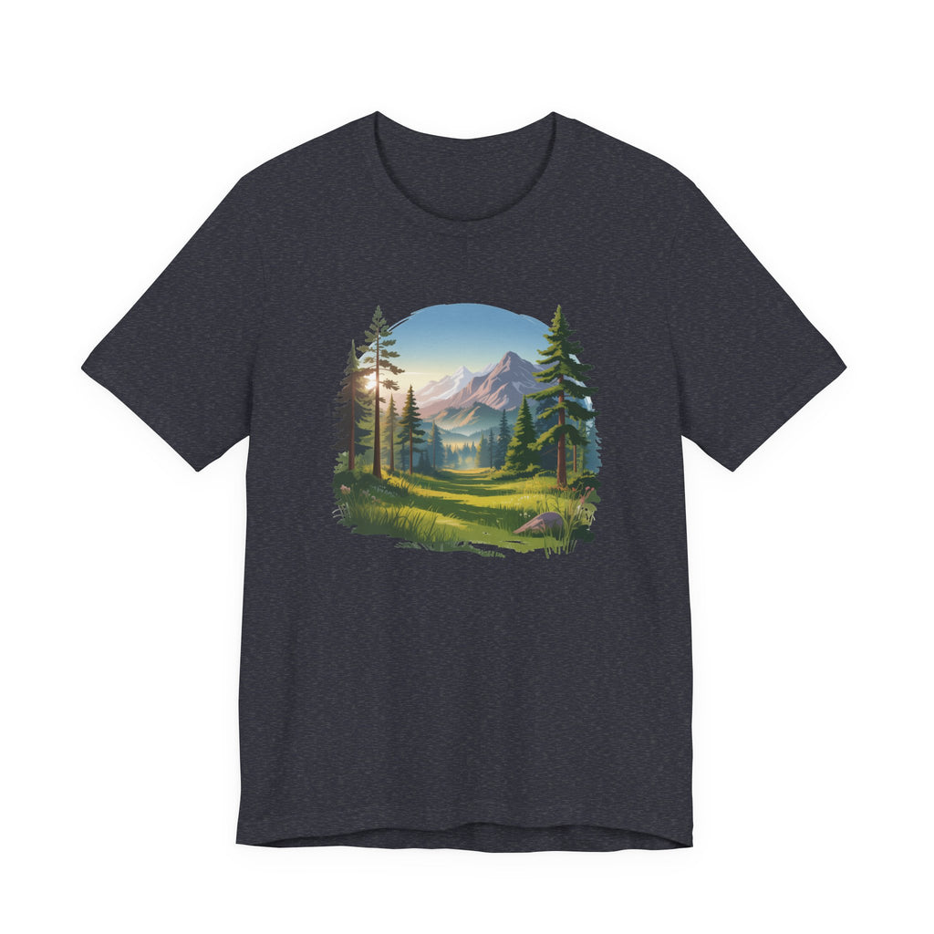 Bella+Canvas Unisex Jersery Short Sleeve Tee Mountain Woodland Design