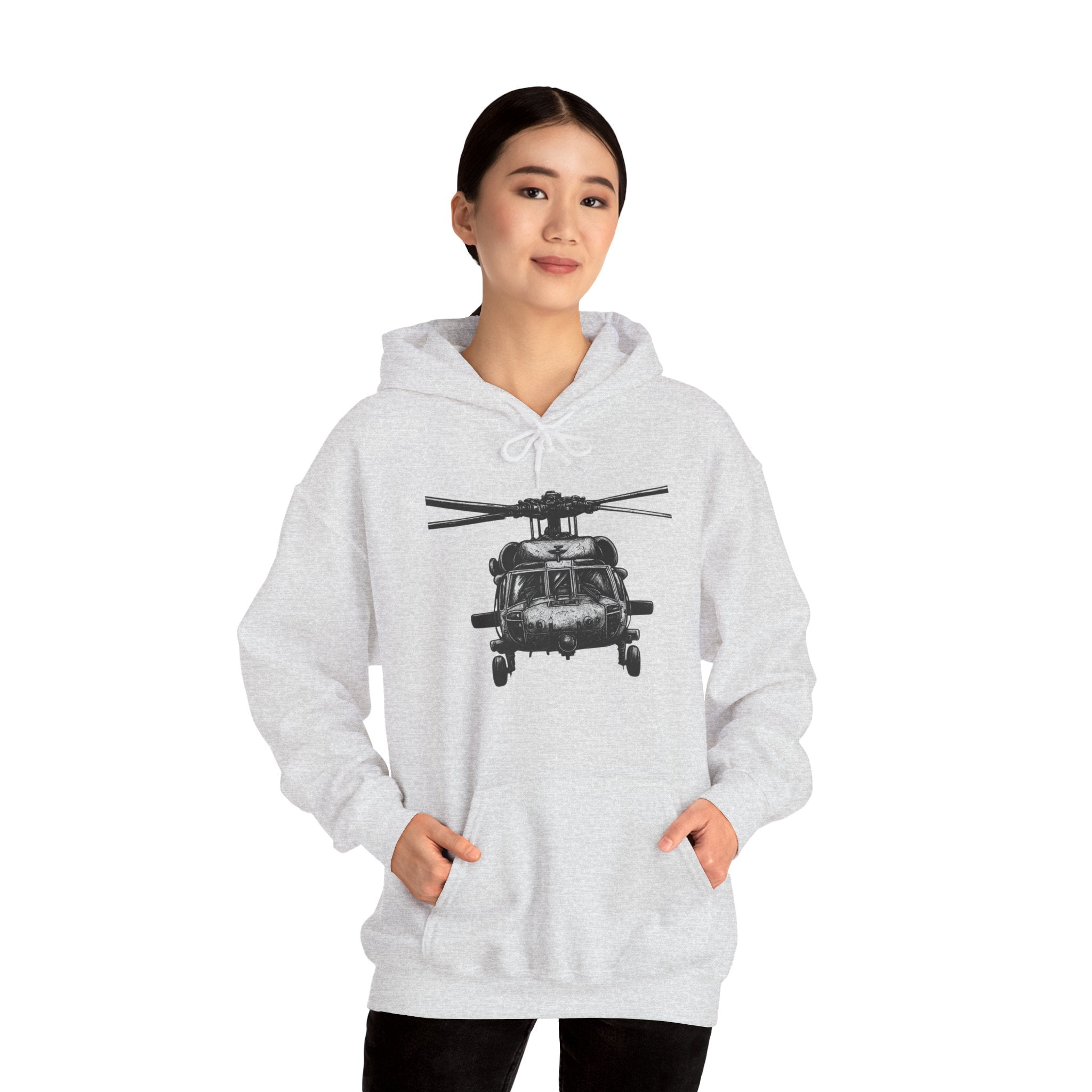 Gildan Heavy Blend Hoodie-Black Hawk Helicopter Hoodie