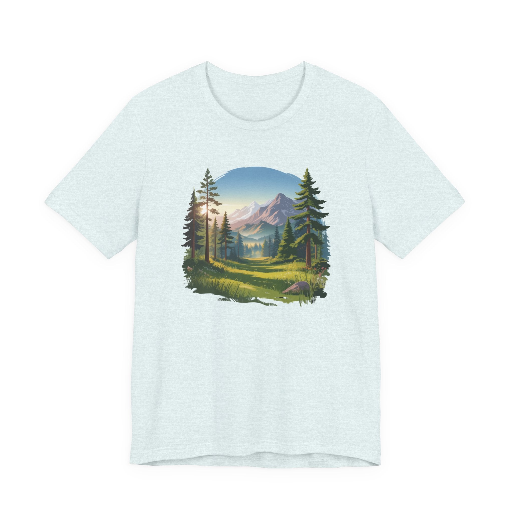 Bella+Canvas Unisex Jersery Short Sleeve Tee Mountain Woodland Design