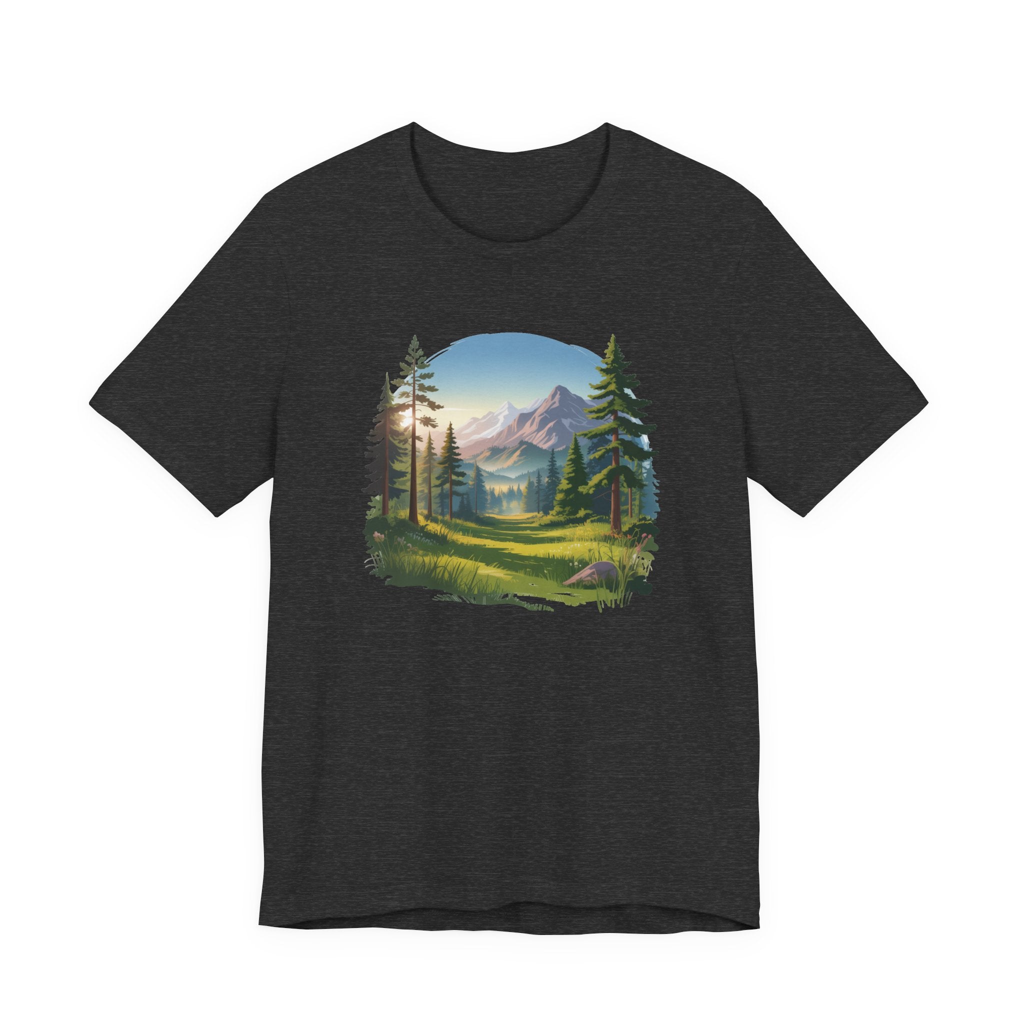 Bella+Canvas Unisex Jersery Short Sleeve Tee Mountain Woodland Design
