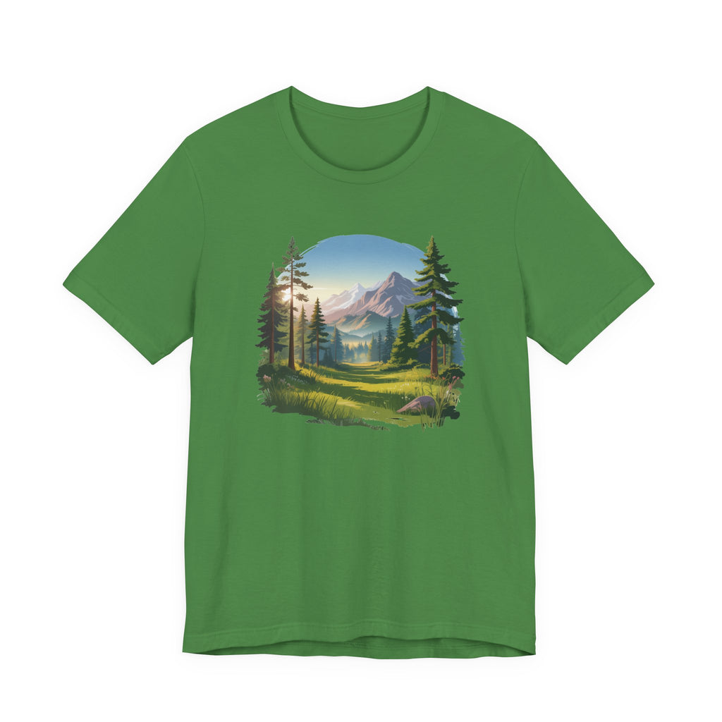 Bella+Canvas Unisex Jersery Short Sleeve Tee Mountain Woodland Design