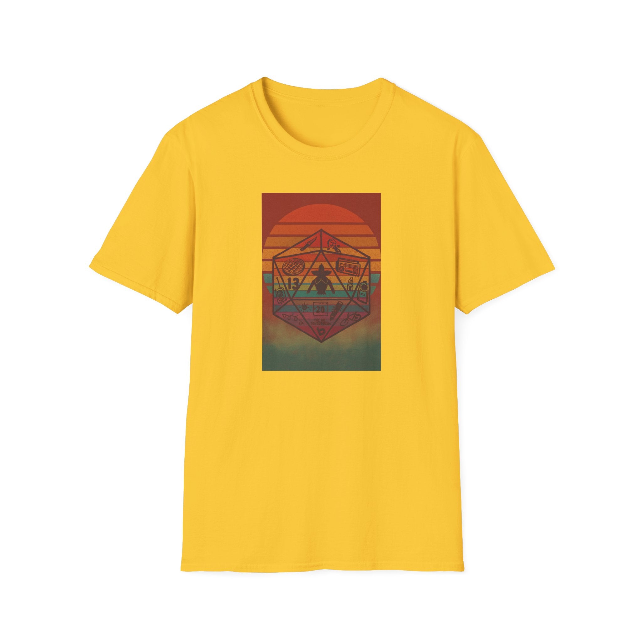 Gildan Unisex Softstyle® T-Shirt Retro Sunset 20sided Dice