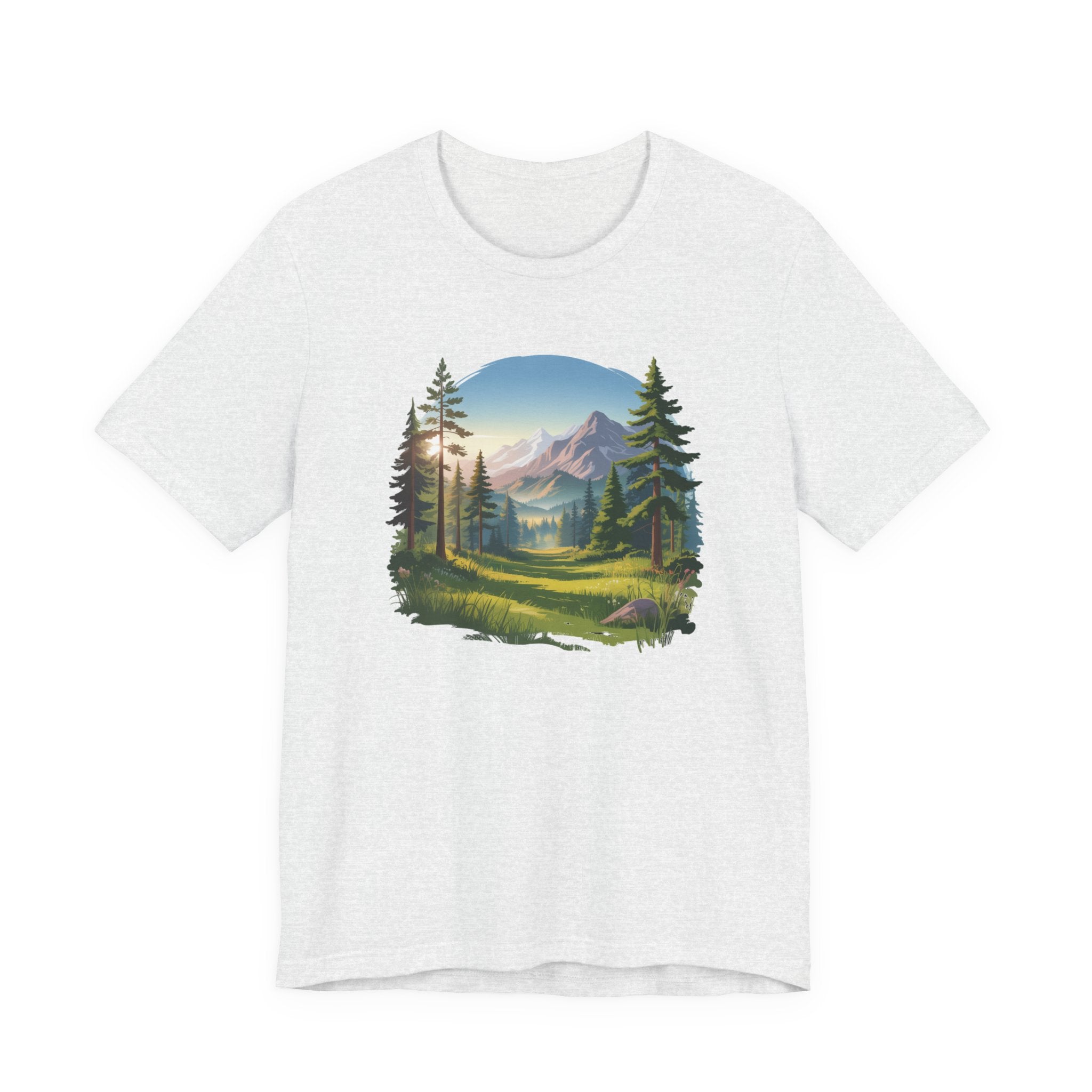 Bella+Canvas Unisex Jersery Short Sleeve Tee Mountain Woodland Design