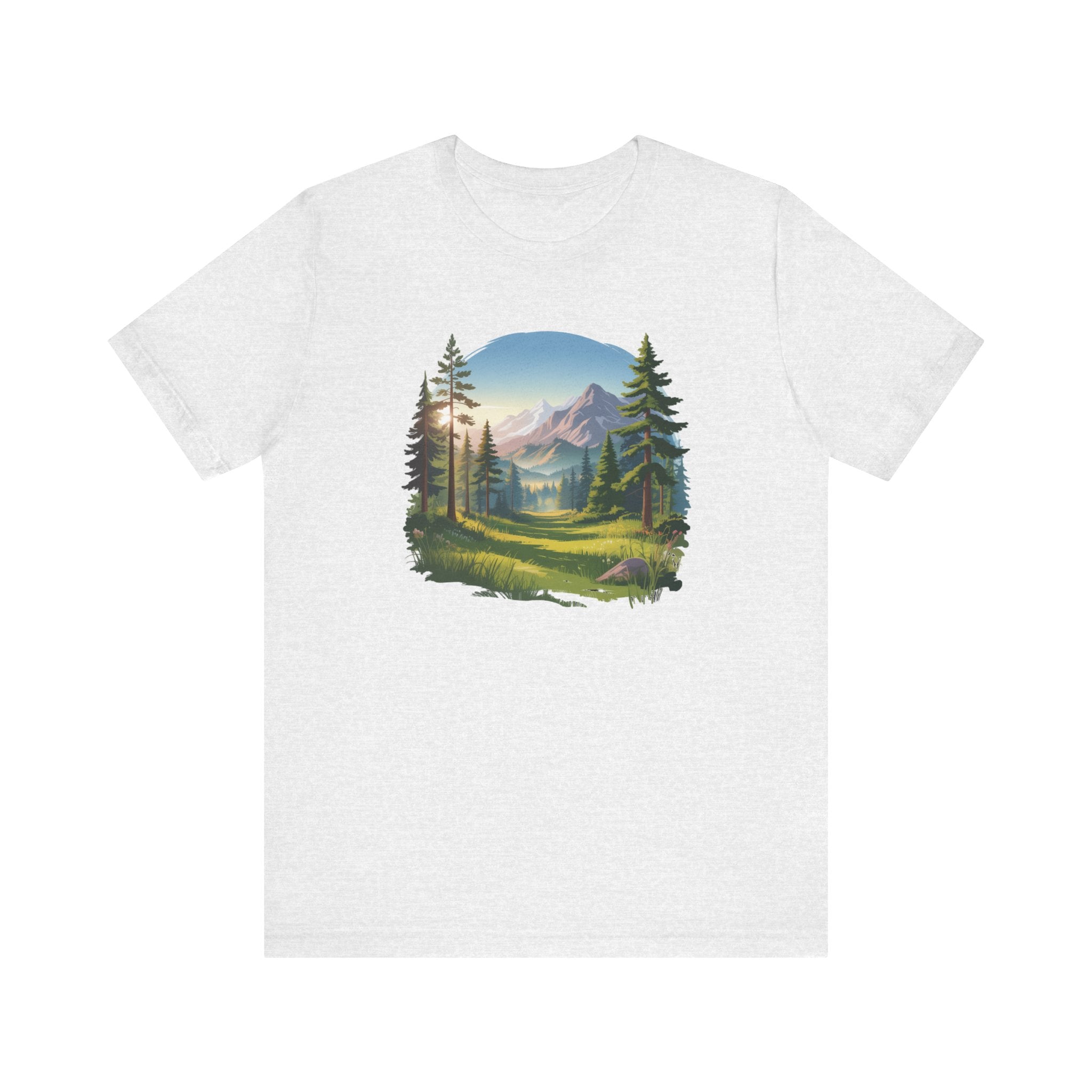 Bella+Canvas Unisex Jersery Short Sleeve Tee Mountain Woodland Design