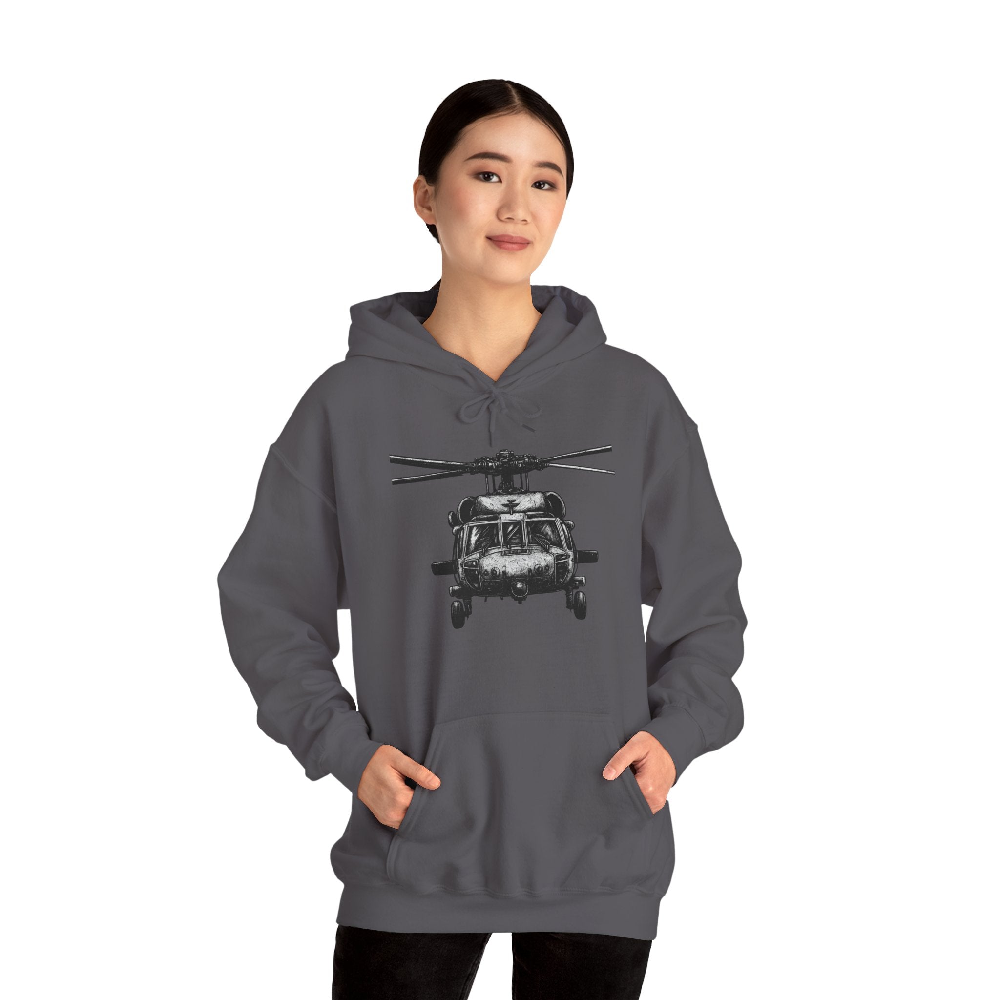 Gildan Heavy Blend Hoodie-Black Hawk Helicopter Hoodie