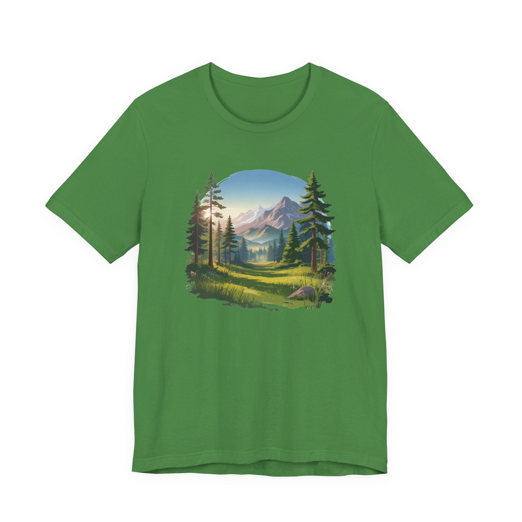 Bella+Canvas Unisex Jersery Short Sleeve Tee Mountain Woodland Design