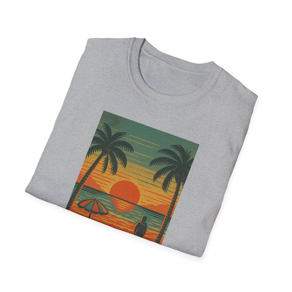 Gildan Unisex Softstyle® T-Shirt Retro Beach Sunset