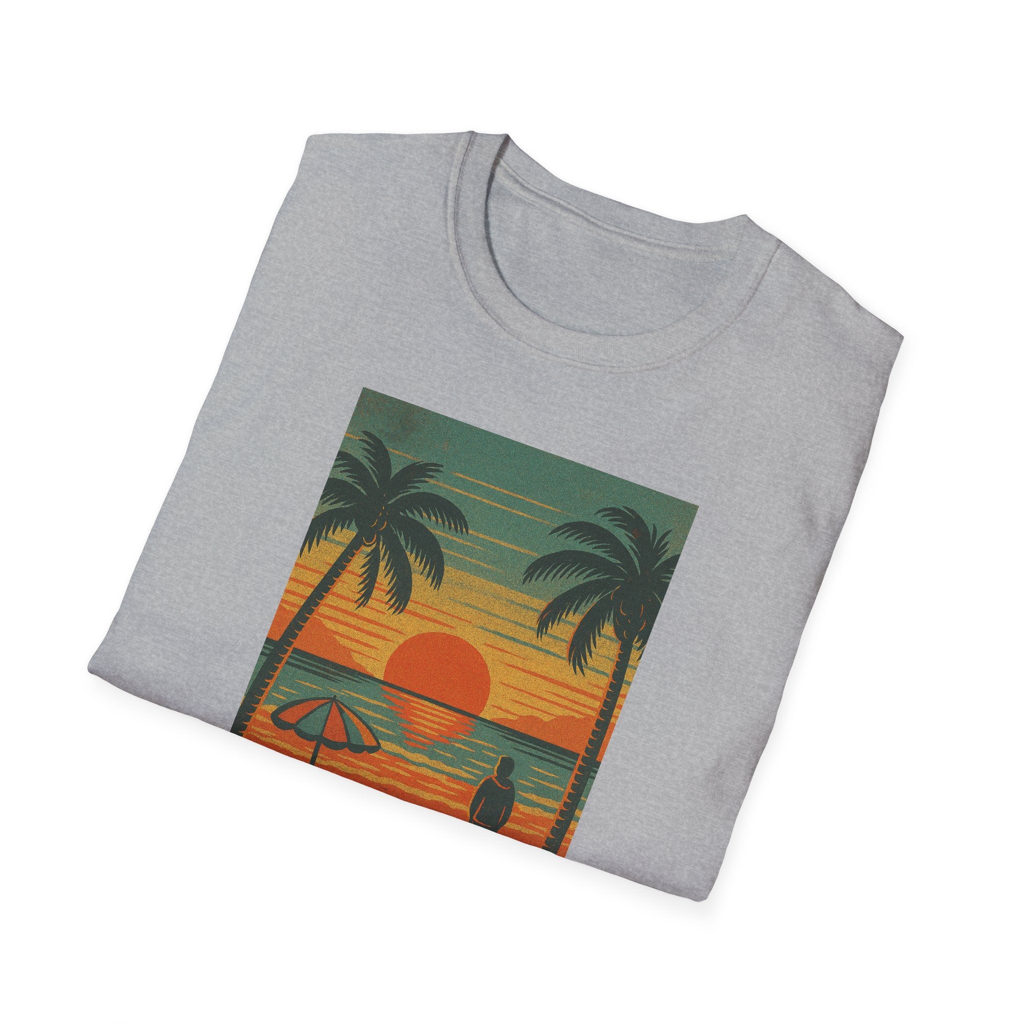 Gildan Unisex Softstyle® T-Shirt Retro Beach Sunset