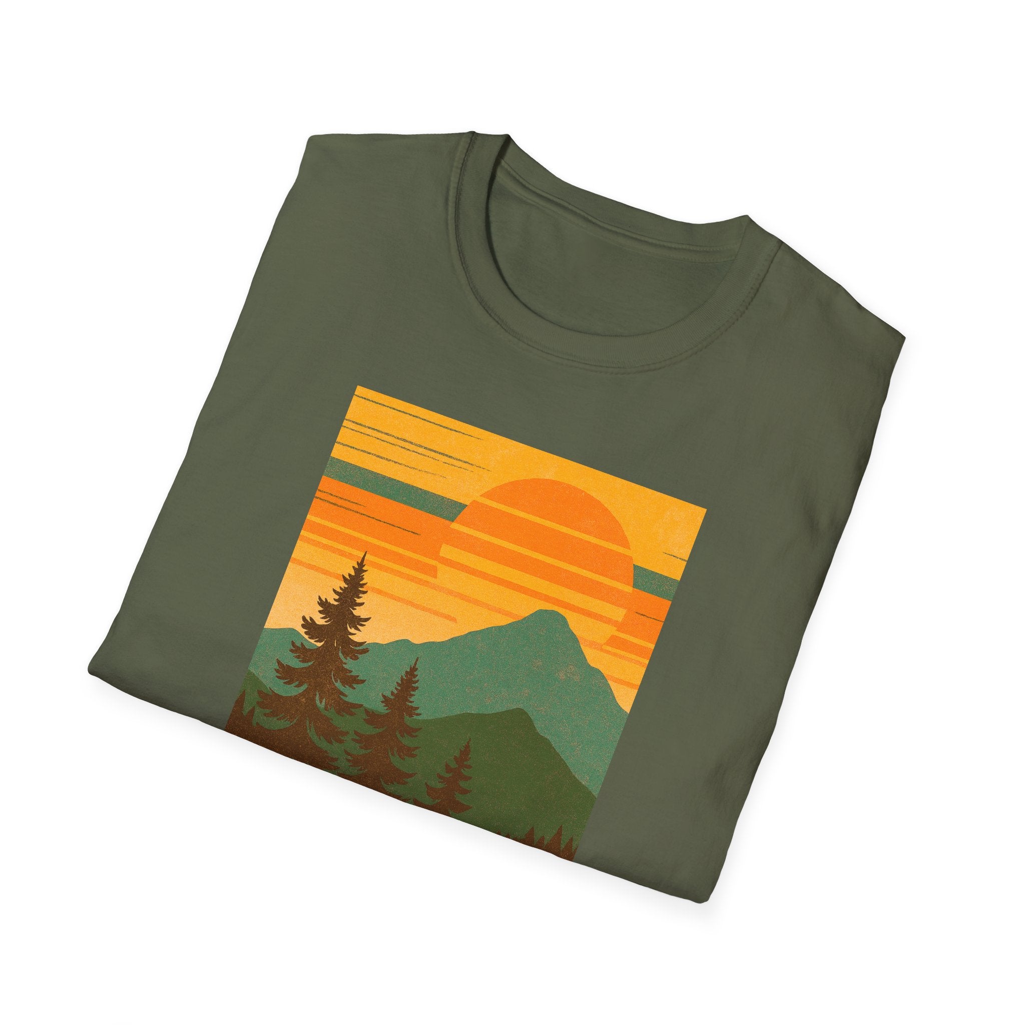Gildan Unisex Softstyle® T-Shirt Retro Mountain Sunset