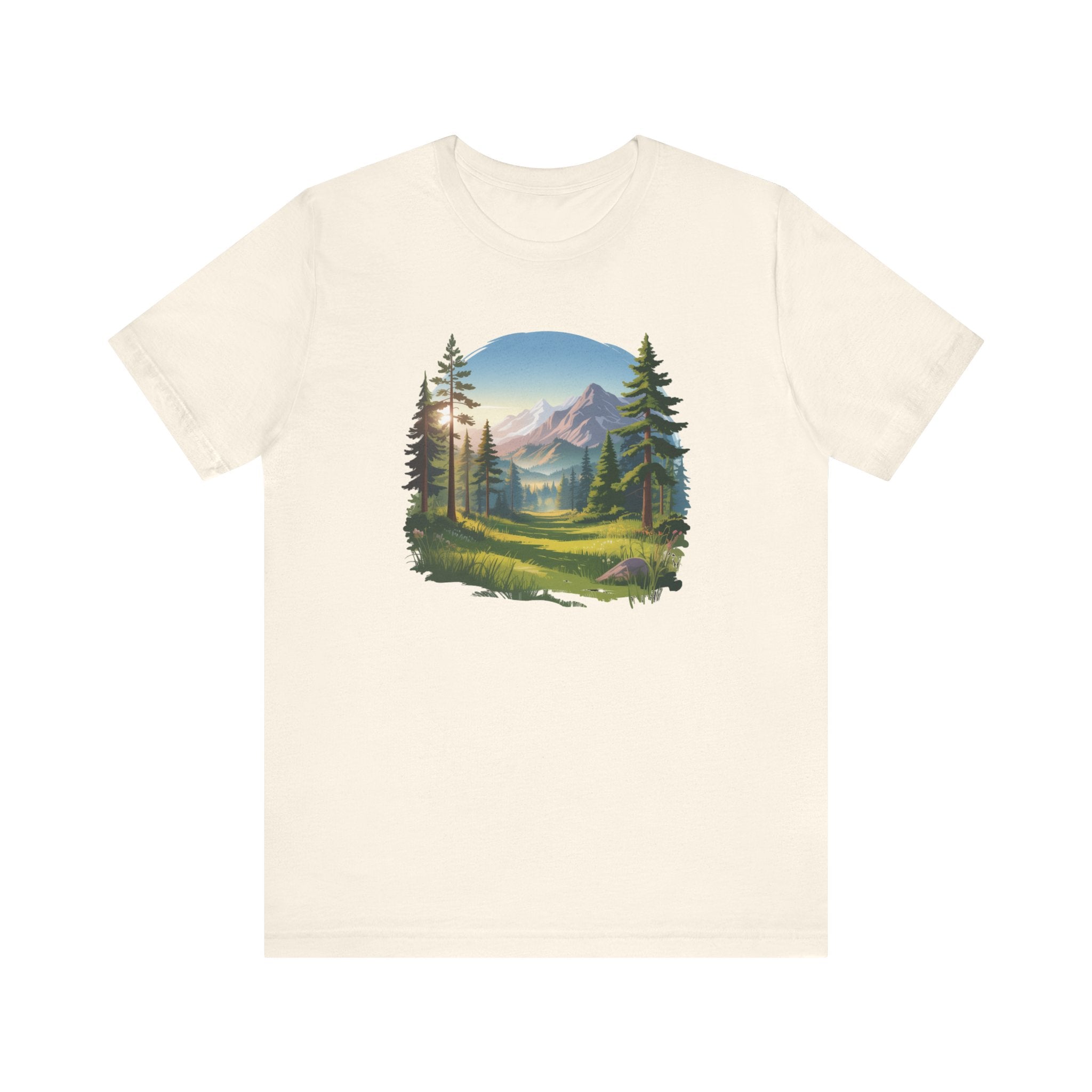 Bella+Canvas Unisex Jersery Short Sleeve Tee Mountain Woodland Design