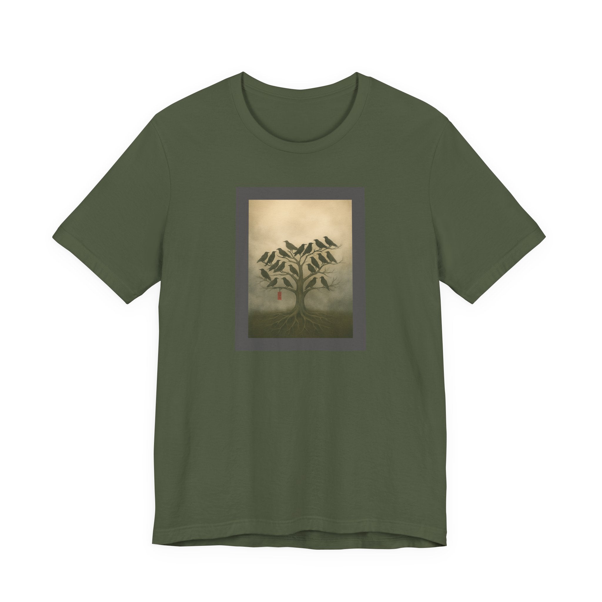 Bella+Canvas Unisex Jersery Short Sleeve T-Shirt Tree of Birds T-Shirt