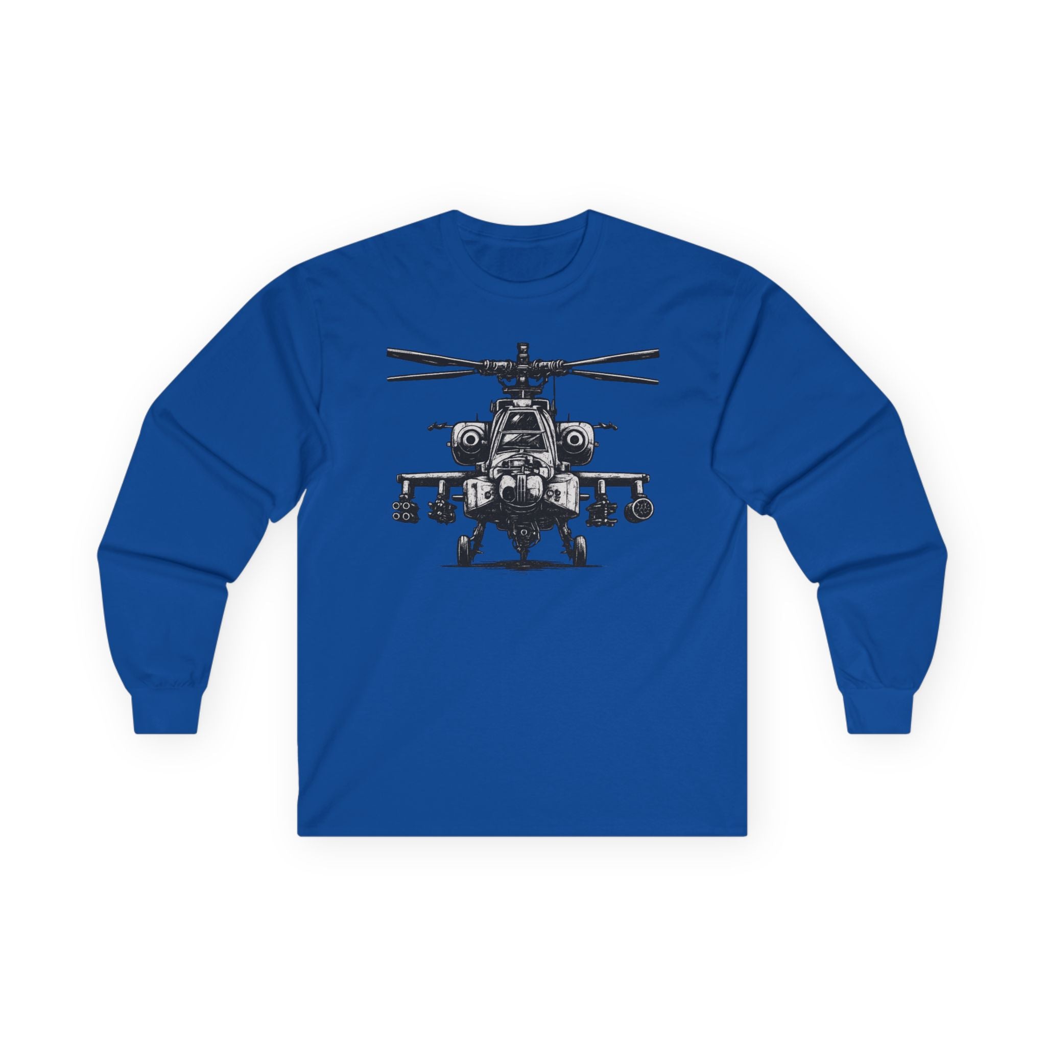 Apache Helicopter Long Sleeve Tee — Military Aviation Tee