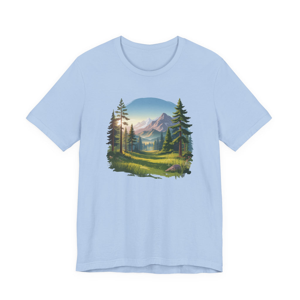 Bella+Canvas Unisex Jersery Short Sleeve Tee Mountain Woodland Design