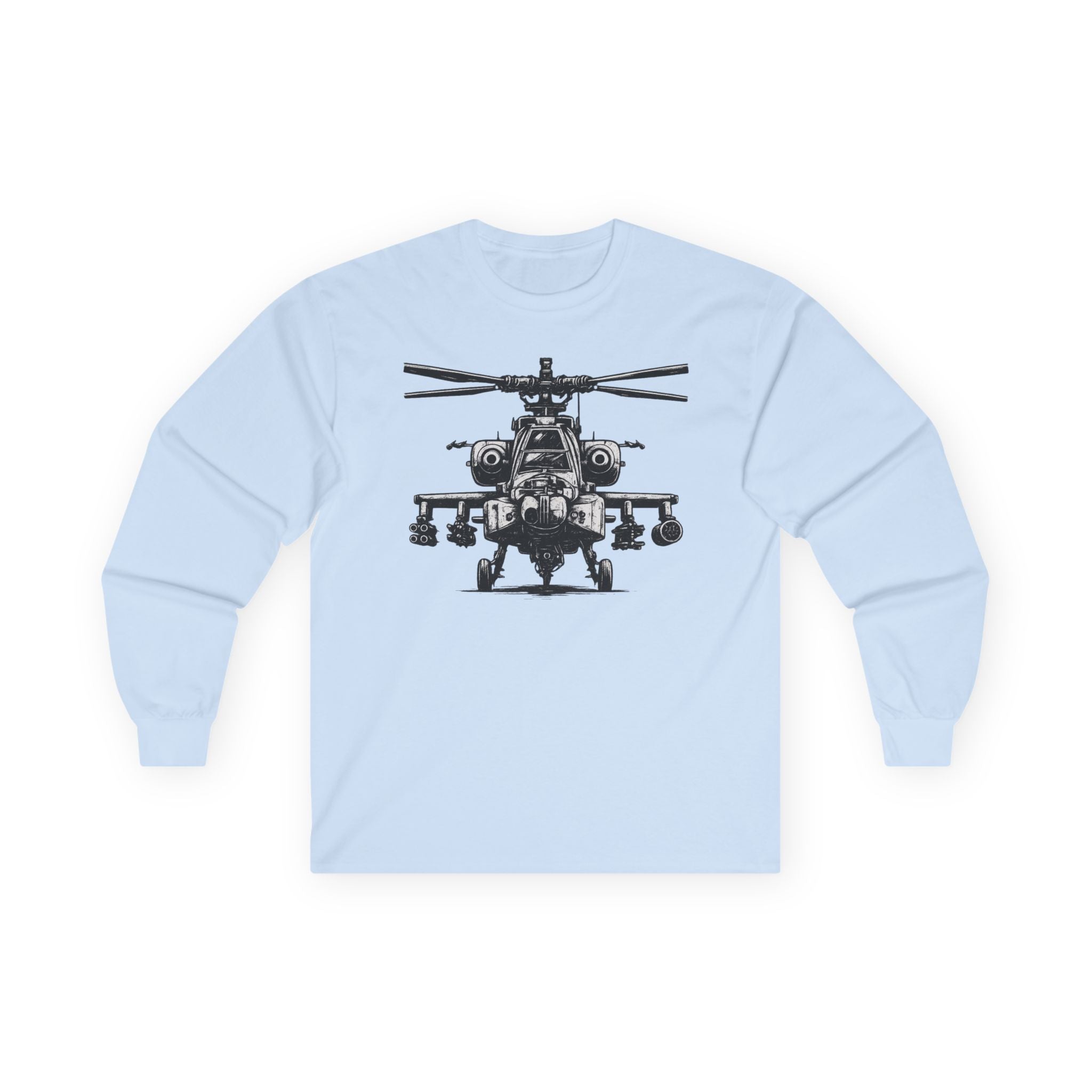 Apache Helicopter Long Sleeve Tee — Military Aviation Tee