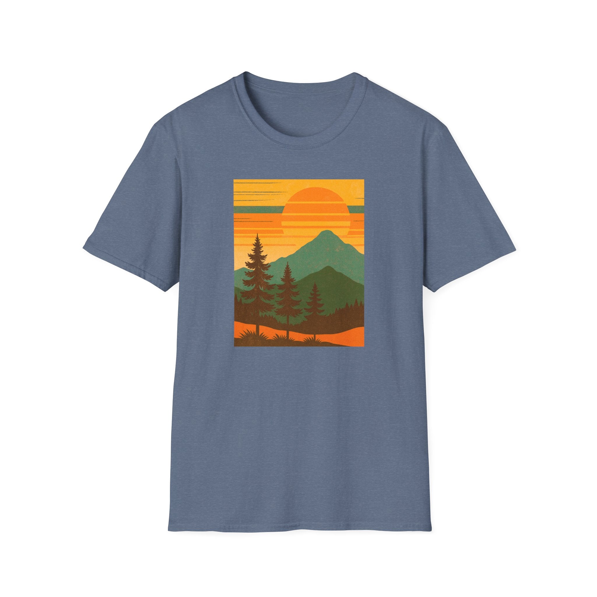 Gildan Unisex Softstyle® T-Shirt Retro Mountain Sunset