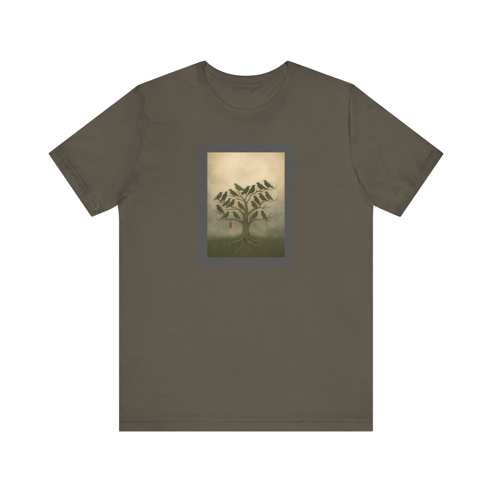 Bella+Canvas Unisex Jersery Short Sleeve T-Shirt Tree of Birds T-Shirt