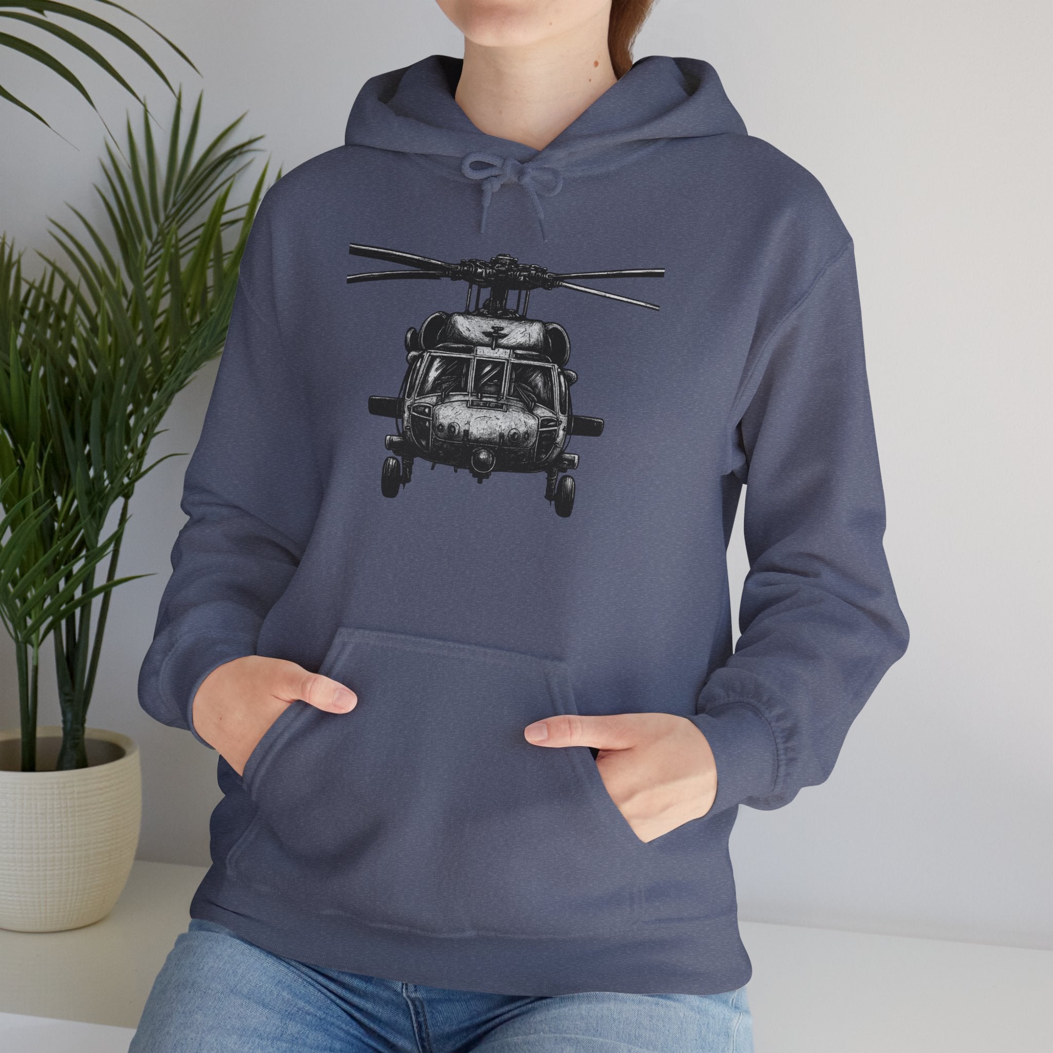 Gildan Heavy Blend Hoodie-Black Hawk Helicopter Hoodie