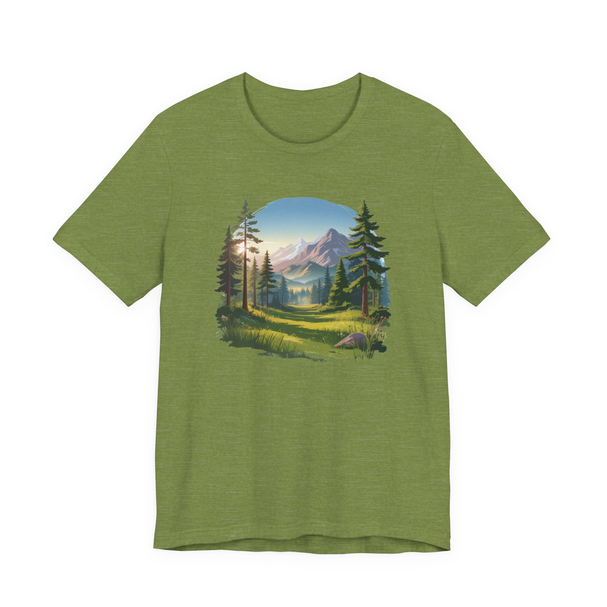 Bella+Canvas Unisex Jersery Short Sleeve Tee Mountain Woodland Design