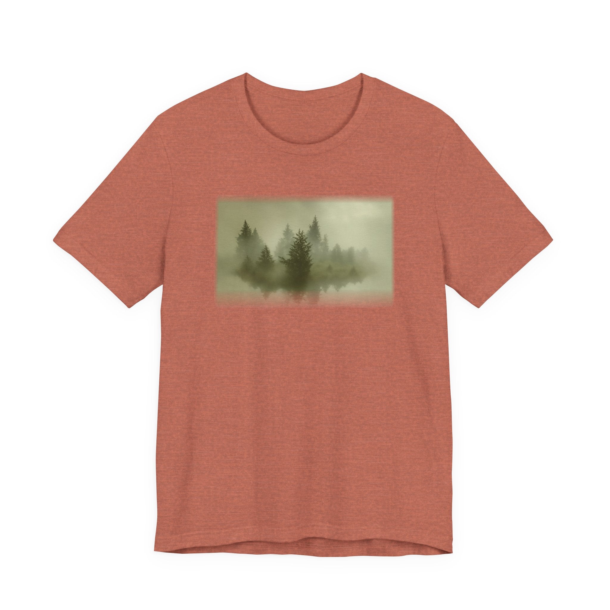 Bella+Canvas Unisex Jersery Short Sleeve T-Shirt — Foggy Floating Forest