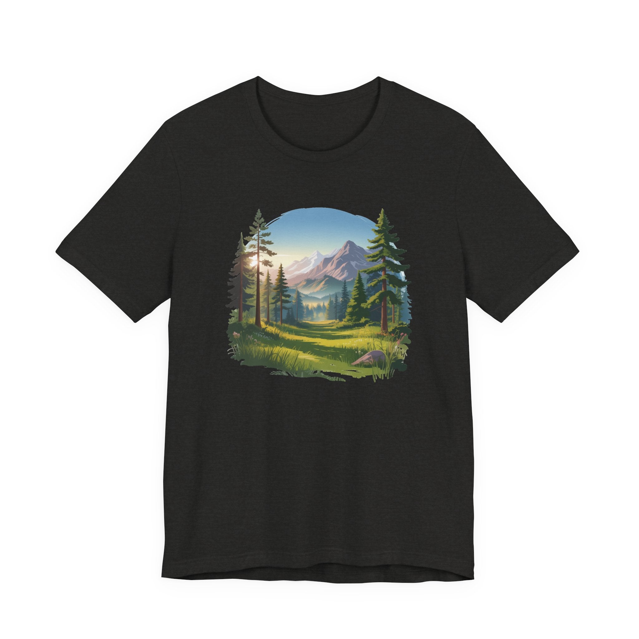 Bella+Canvas Unisex Jersery Short Sleeve Tee Mountain Woodland Design