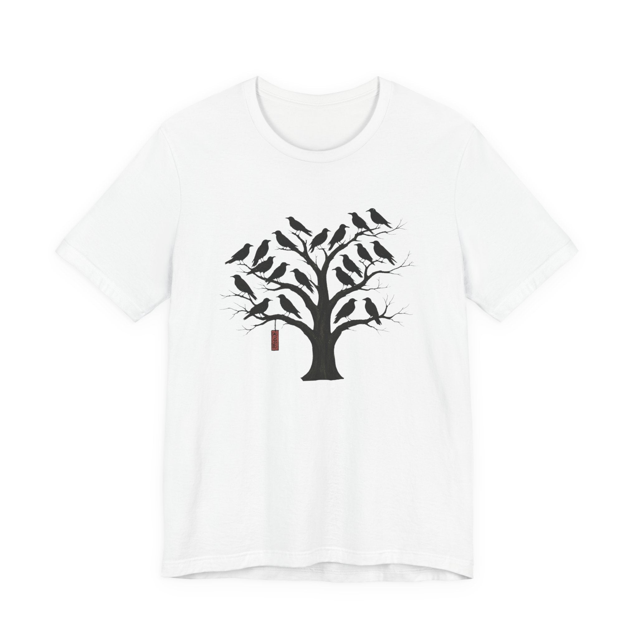 Bella+Canvas Unisex Jersery Short Sleeve T-Shirt — Silhouette Bird Tree Graphic Tee