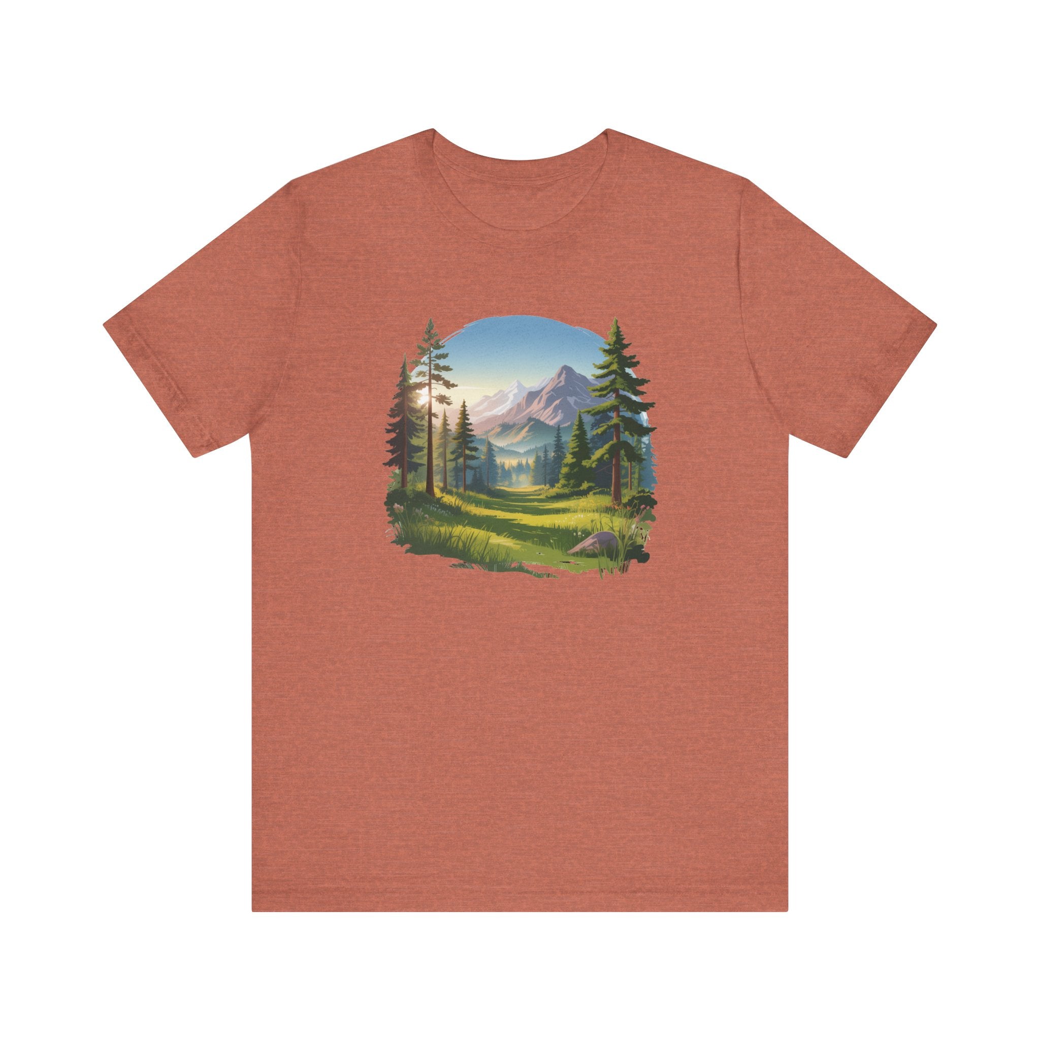 Bella+Canvas Unisex Jersery Short Sleeve Tee Mountain Woodland Design