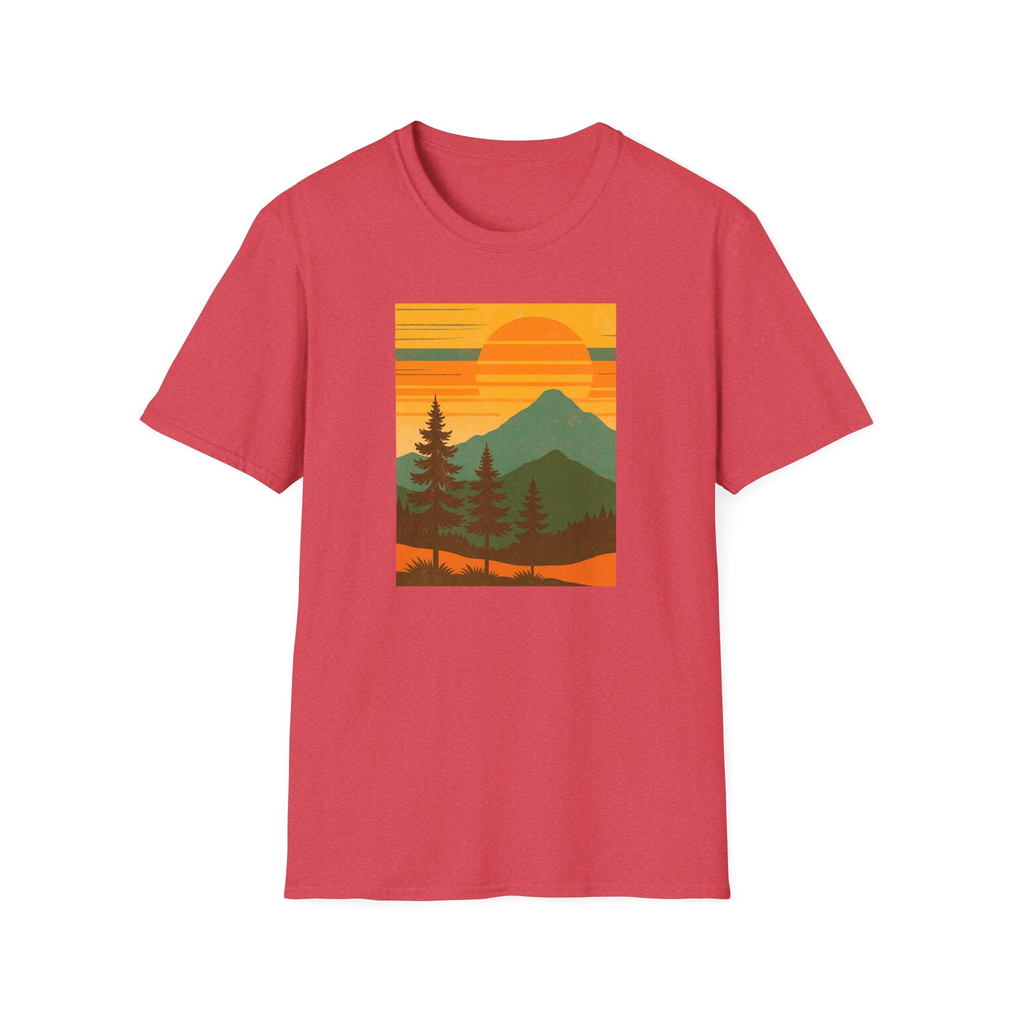 Gildan Unisex Softstyle® T-Shirt Retro Mountain Sunset