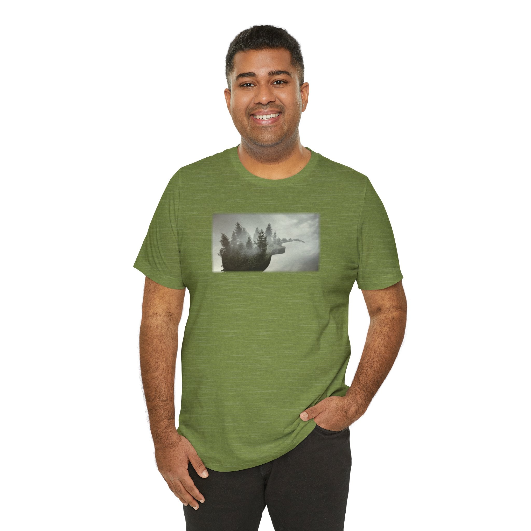 Bella+Canvas Unisex Jersery Short Sleeve T-Shirt —Floating Guitar Forest