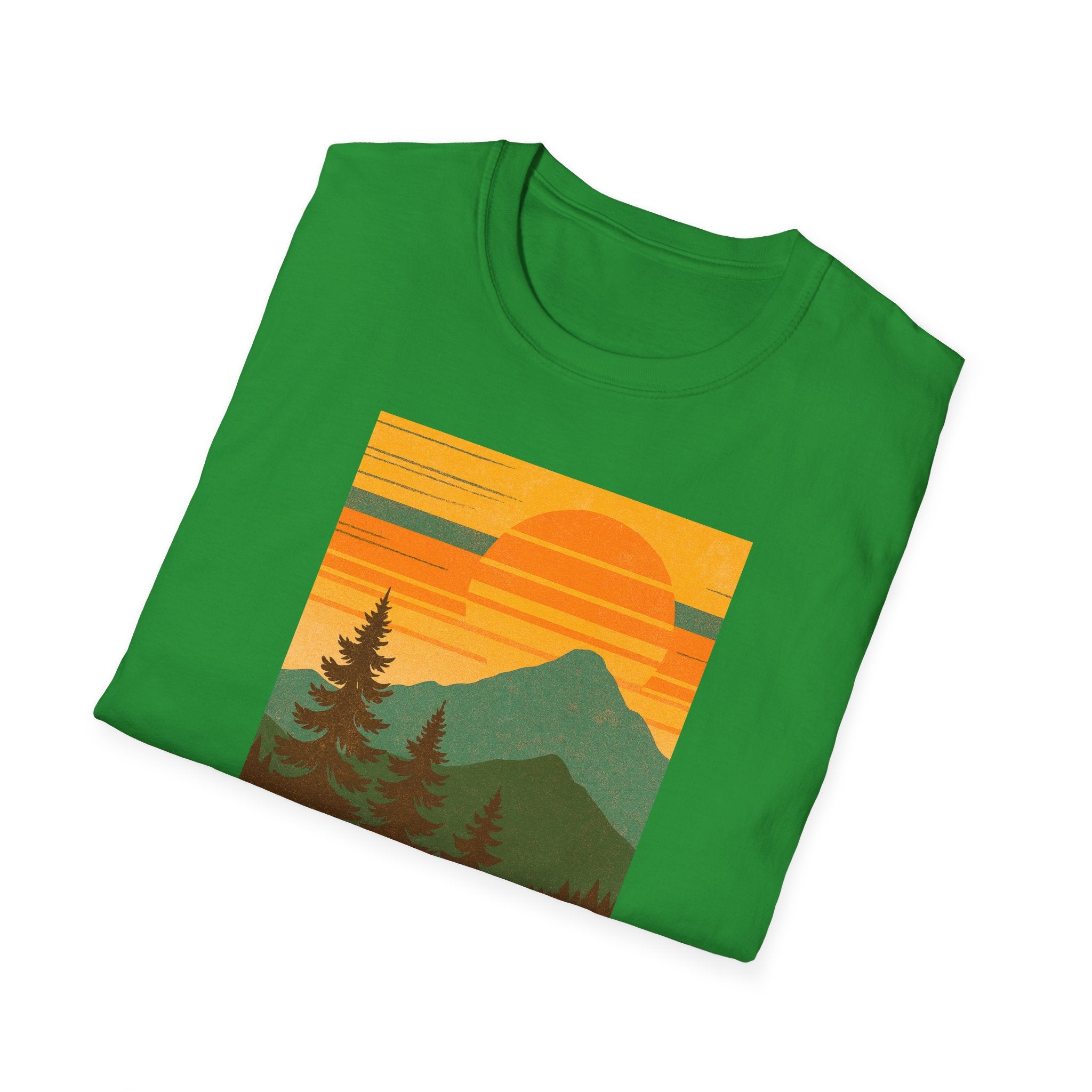 Gildan Unisex Softstyle® T-Shirt Retro Mountain Sunset