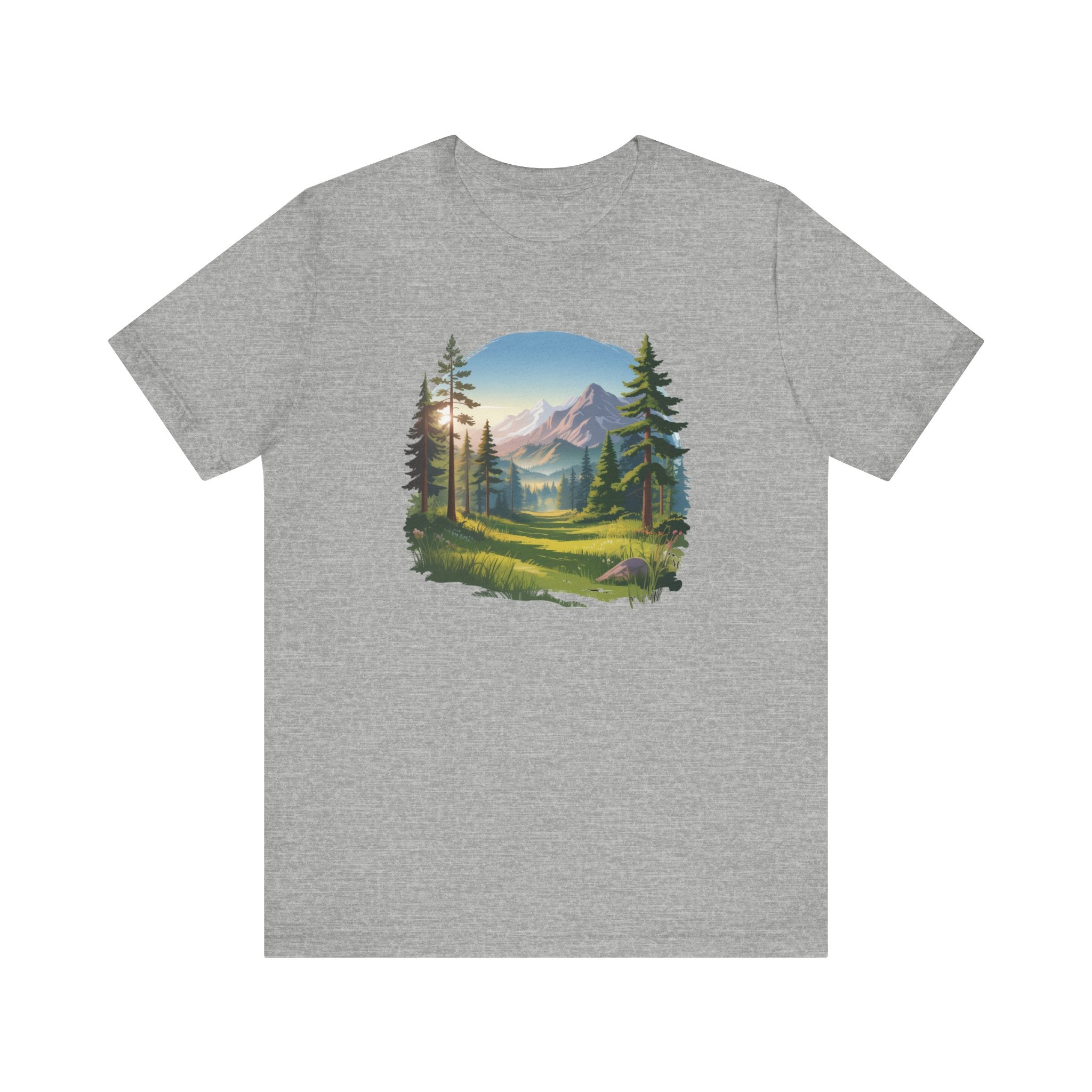 Bella+Canvas Unisex Jersery Short Sleeve Tee Mountain Woodland Design