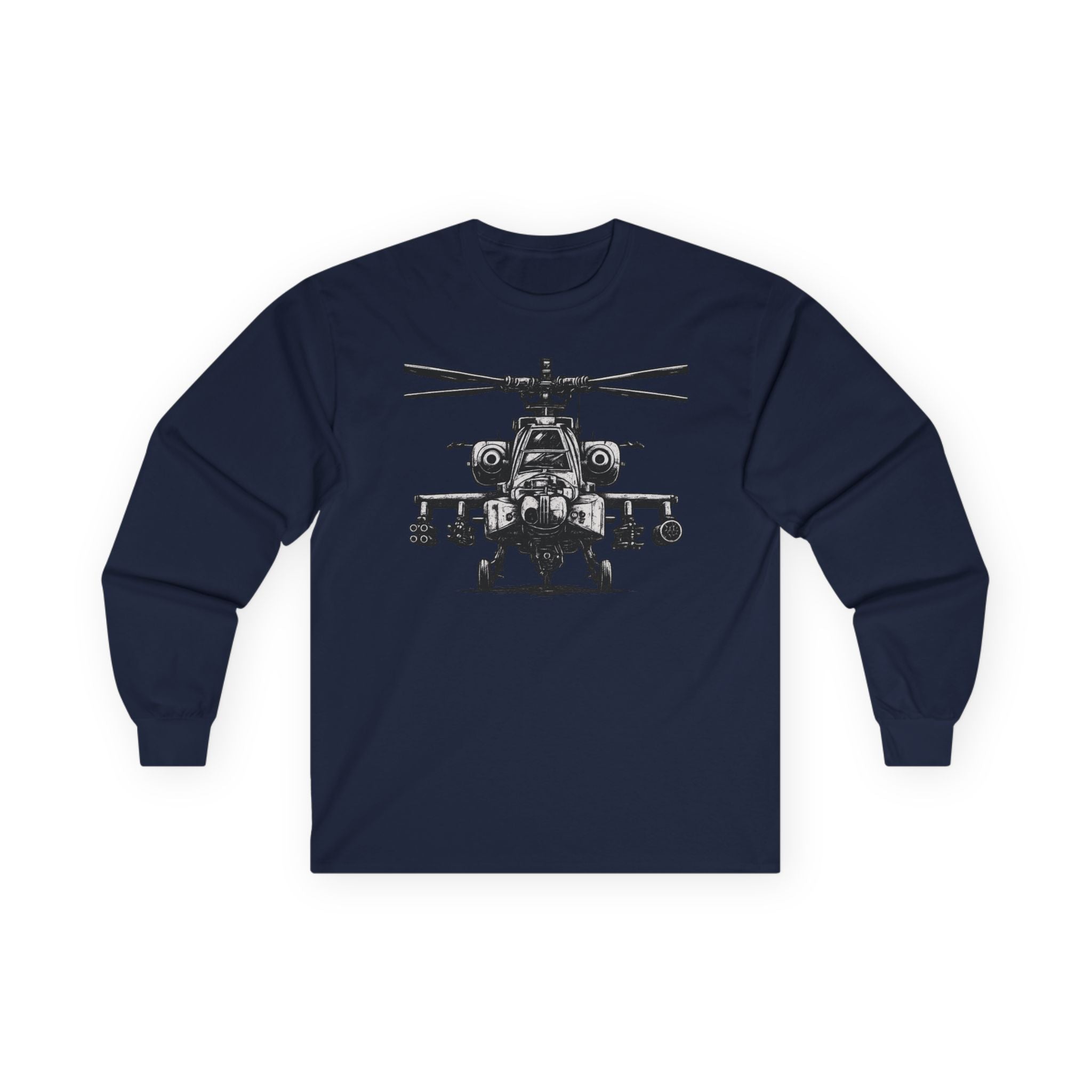 Apache Helicopter Long Sleeve Tee — Military Aviation Tee