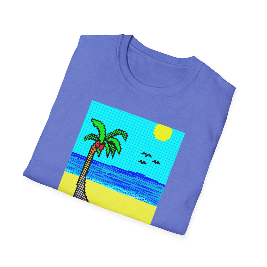Gildan Unisex Softstyle® T-Shirt Retro MS Windows Card Theme Beaach