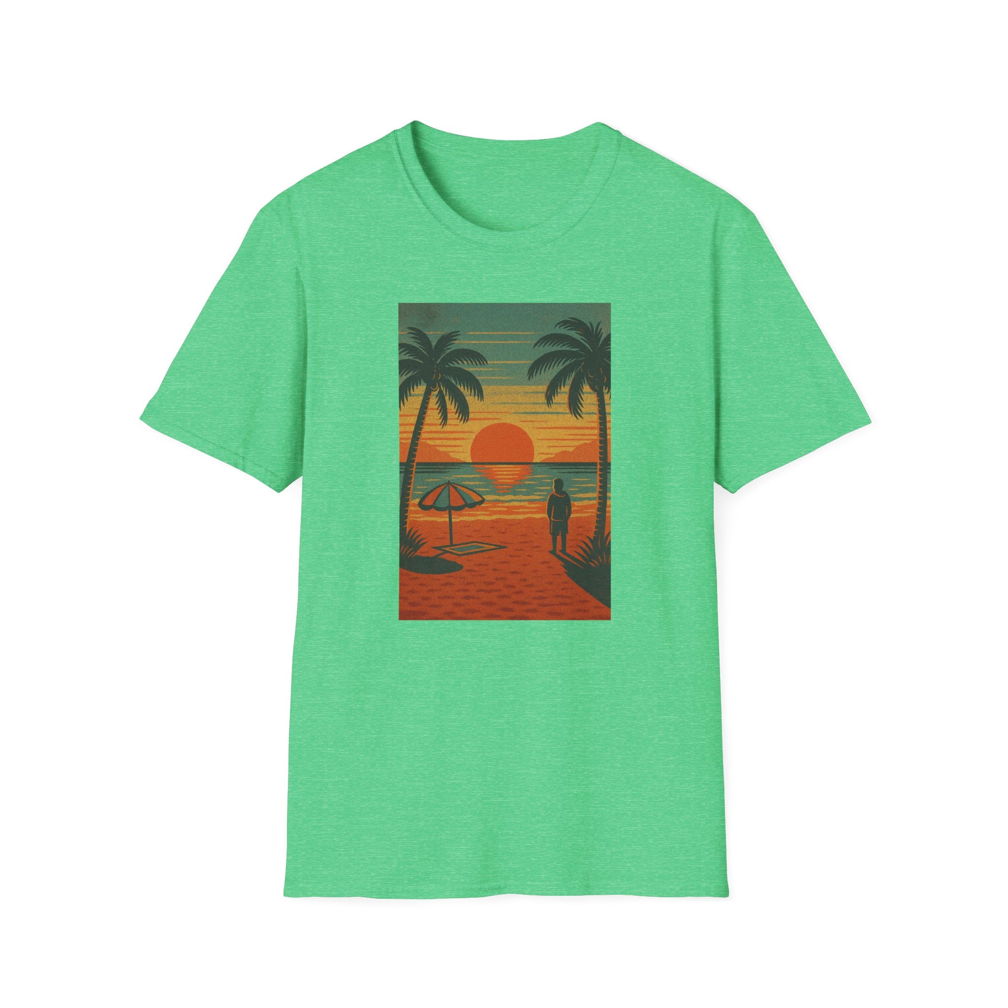 Gildan Unisex Softstyle® T-Shirt Retro Beach Sunset