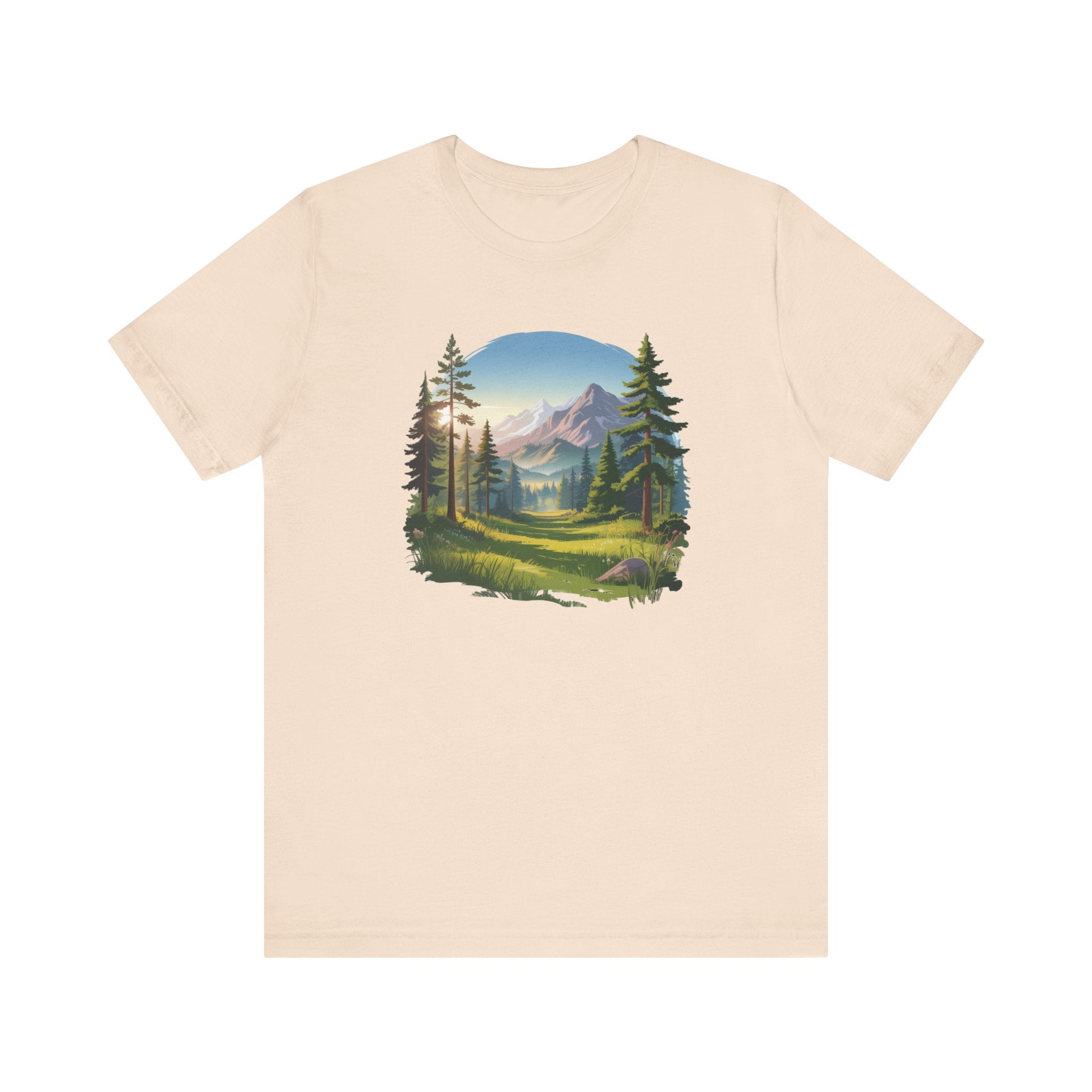 Bella+Canvas Unisex Jersery Short Sleeve Tee Mountain Woodland Design