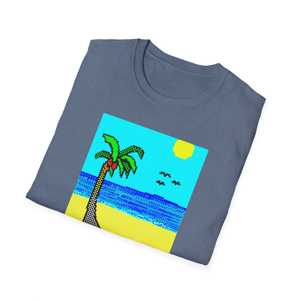 Gildan Unisex Softstyle® T-Shirt Retro MS Windows Card Theme Beaach