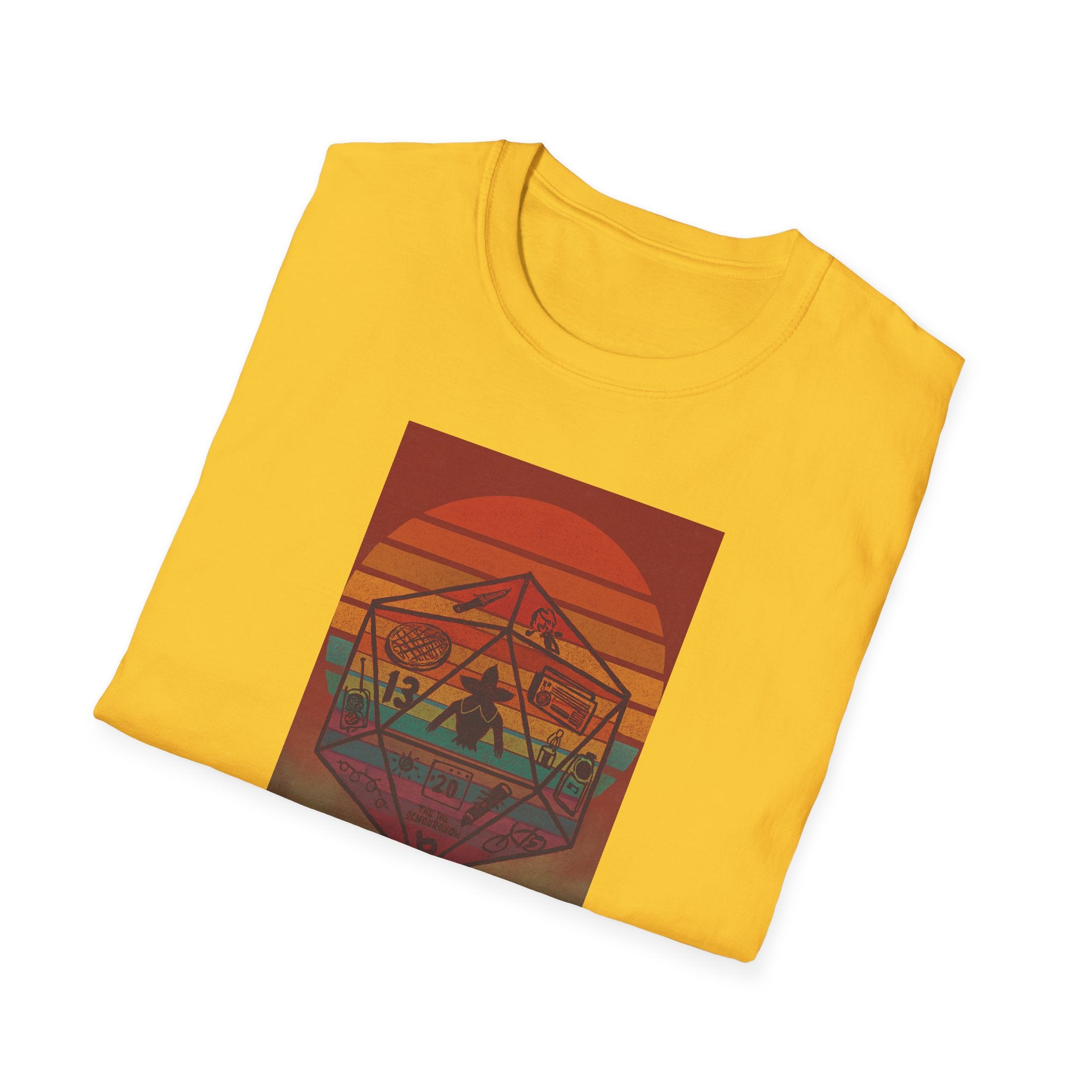 Gildan Unisex Softstyle® T-Shirt Retro Sunset 20sided Dice