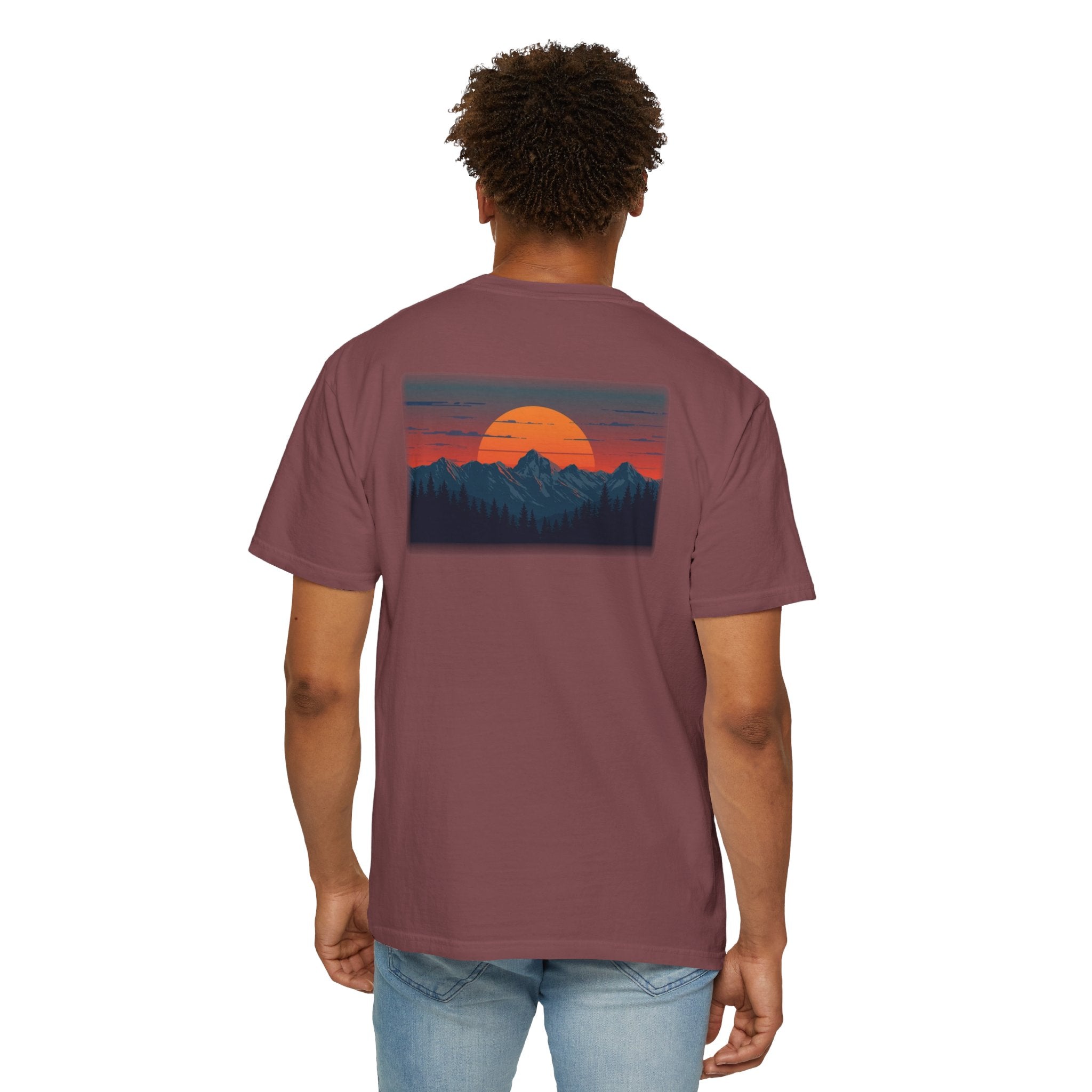 Comfort Colors® Garment-Dyed Short Sleeve Tee-Retro Mountain Sunset