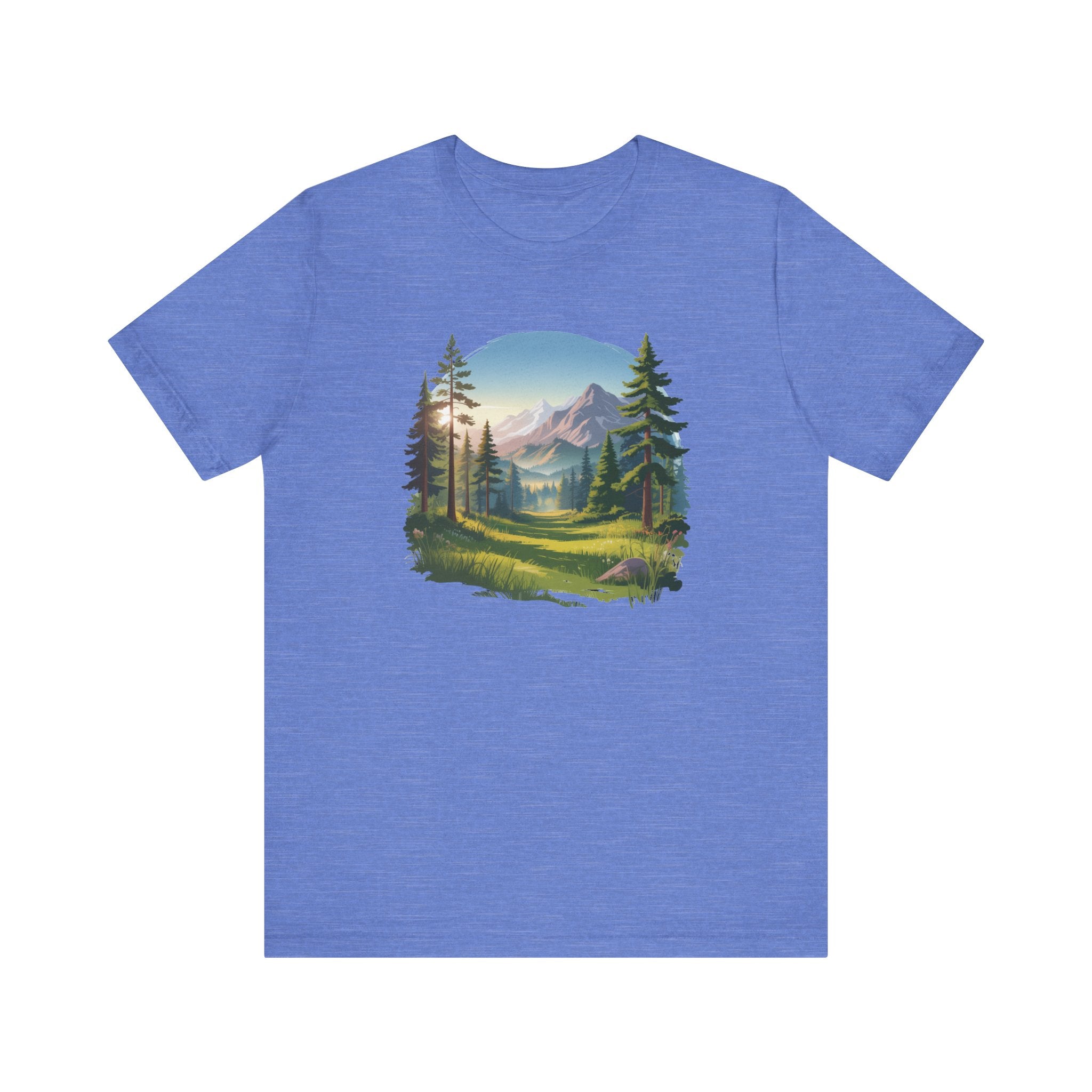 Bella+Canvas Unisex Jersery Short Sleeve Tee Mountain Woodland Design