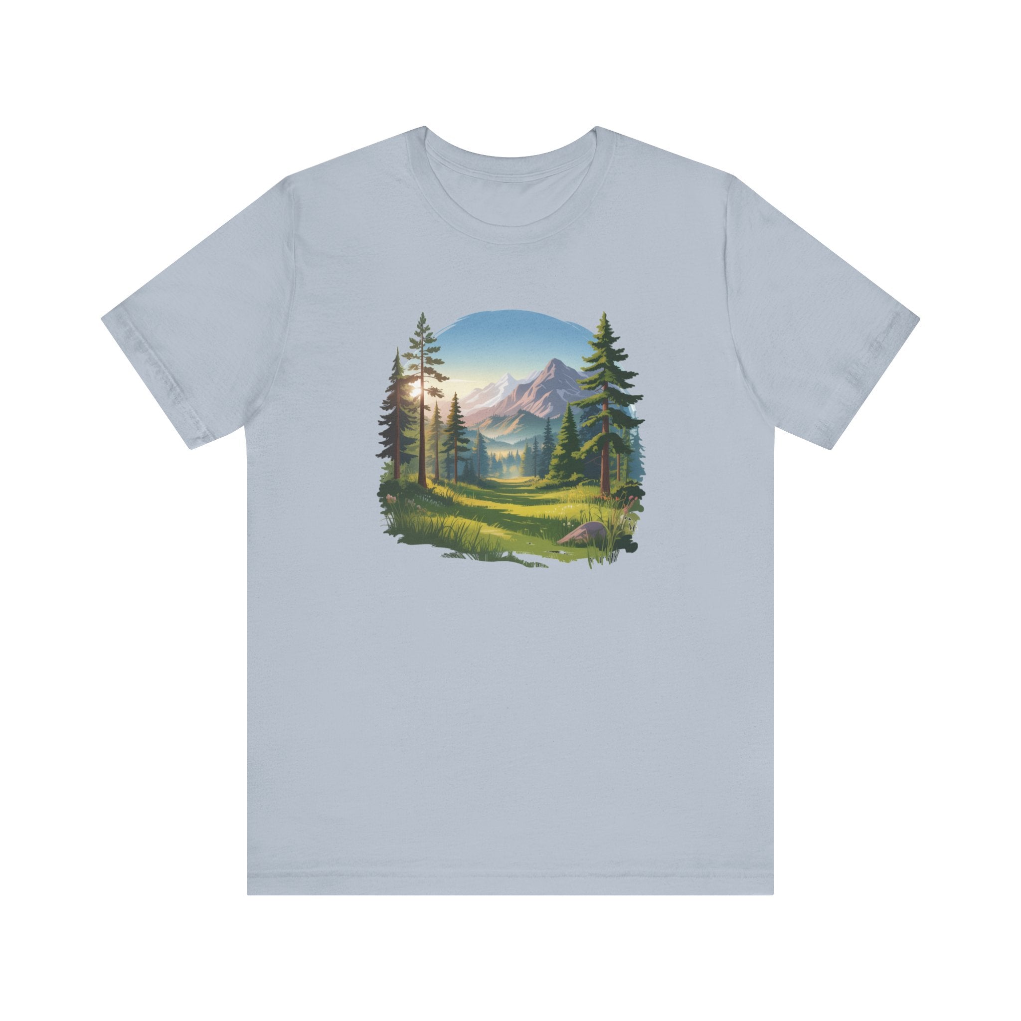 Bella+Canvas Unisex Jersery Short Sleeve Tee Mountain Woodland Design