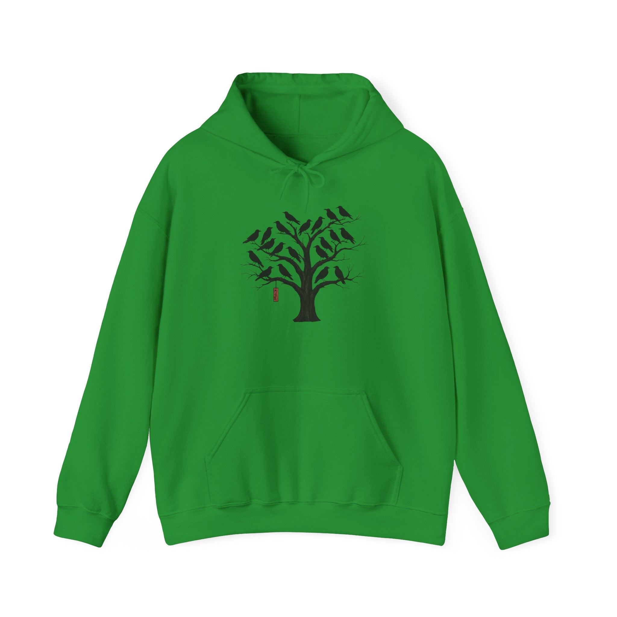 Gildan Heavy Blend Hoodie Unisex Black Bird Tree