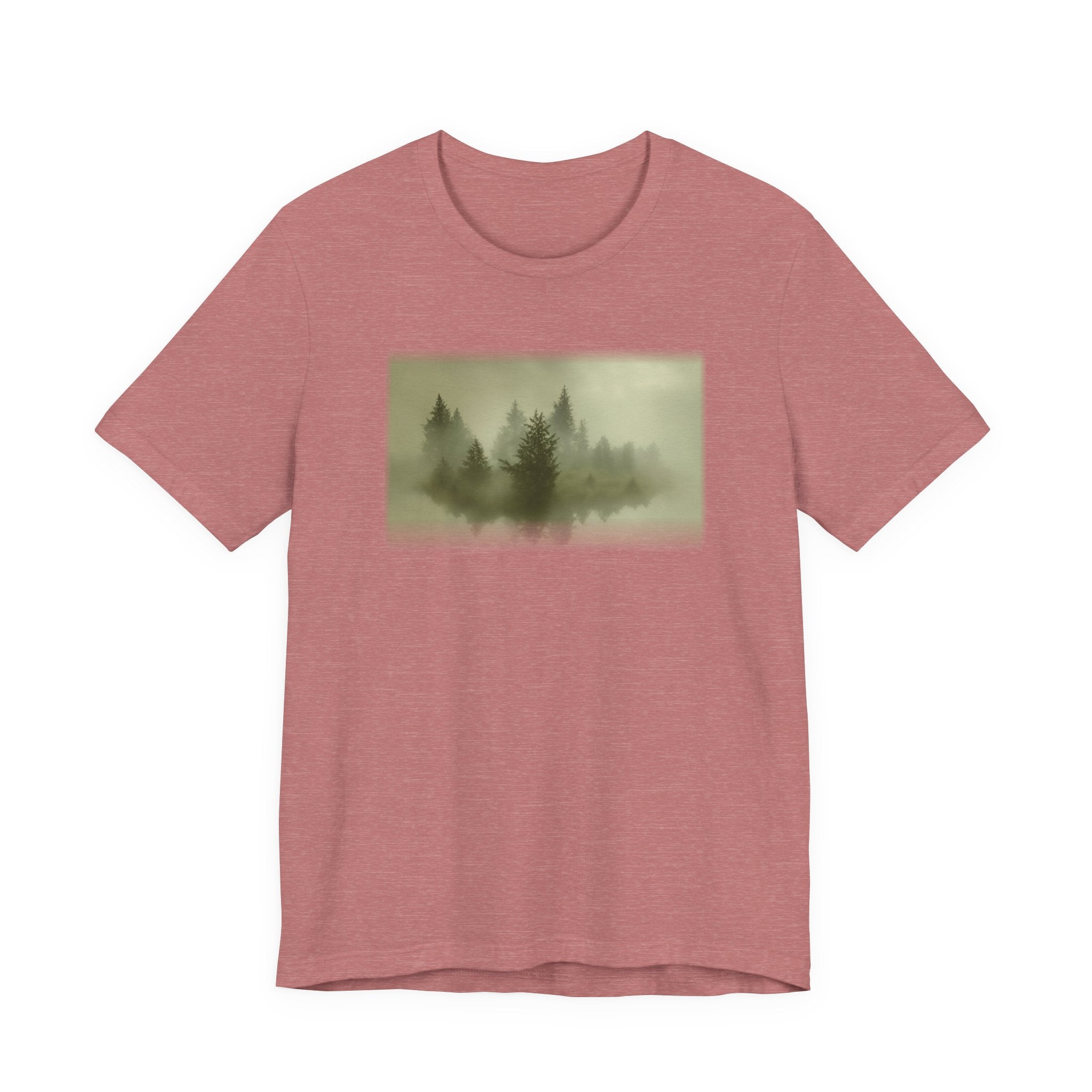 Bella+Canvas Unisex Jersery Short Sleeve T-Shirt — Foggy Floating Forest