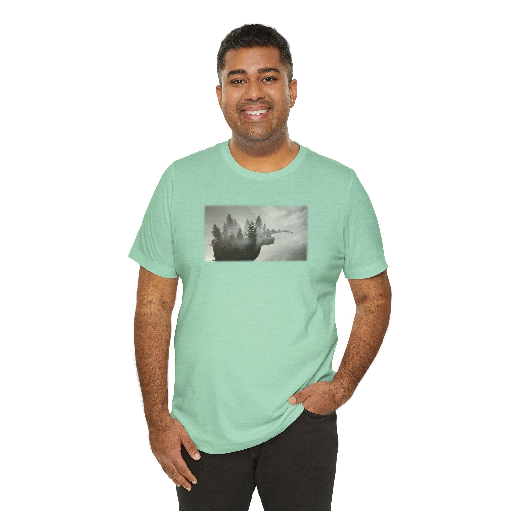 Bella+Canvas Unisex Jersery Short Sleeve T-Shirt —Floating Guitar Forest