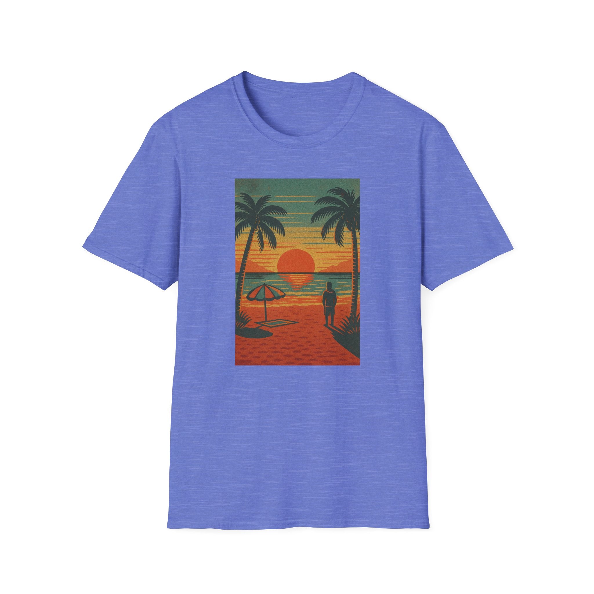 Gildan Unisex Softstyle® T-Shirt Retro Beach Sunset