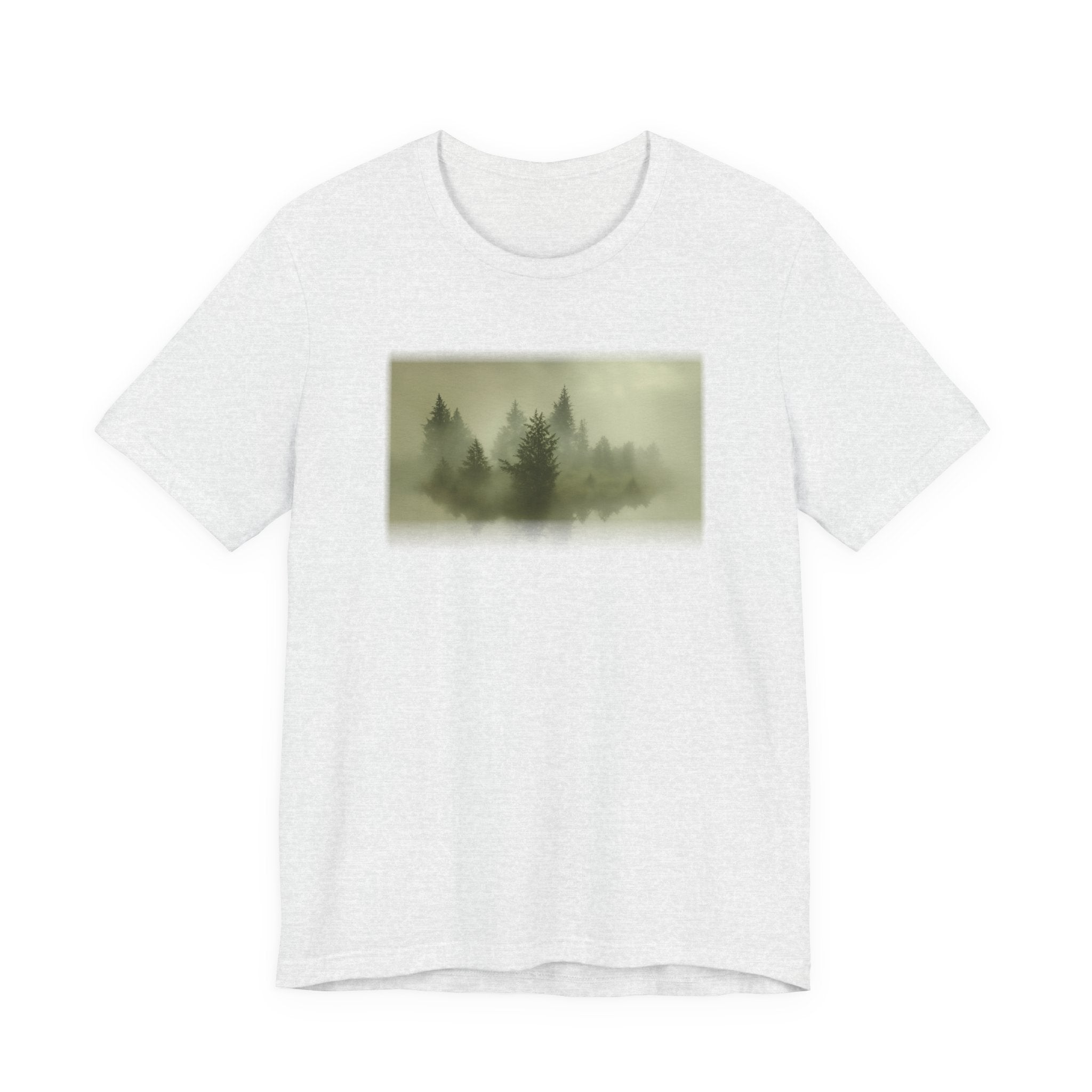 Bella+Canvas Unisex Jersery Short Sleeve T-Shirt — Foggy Floating Forest