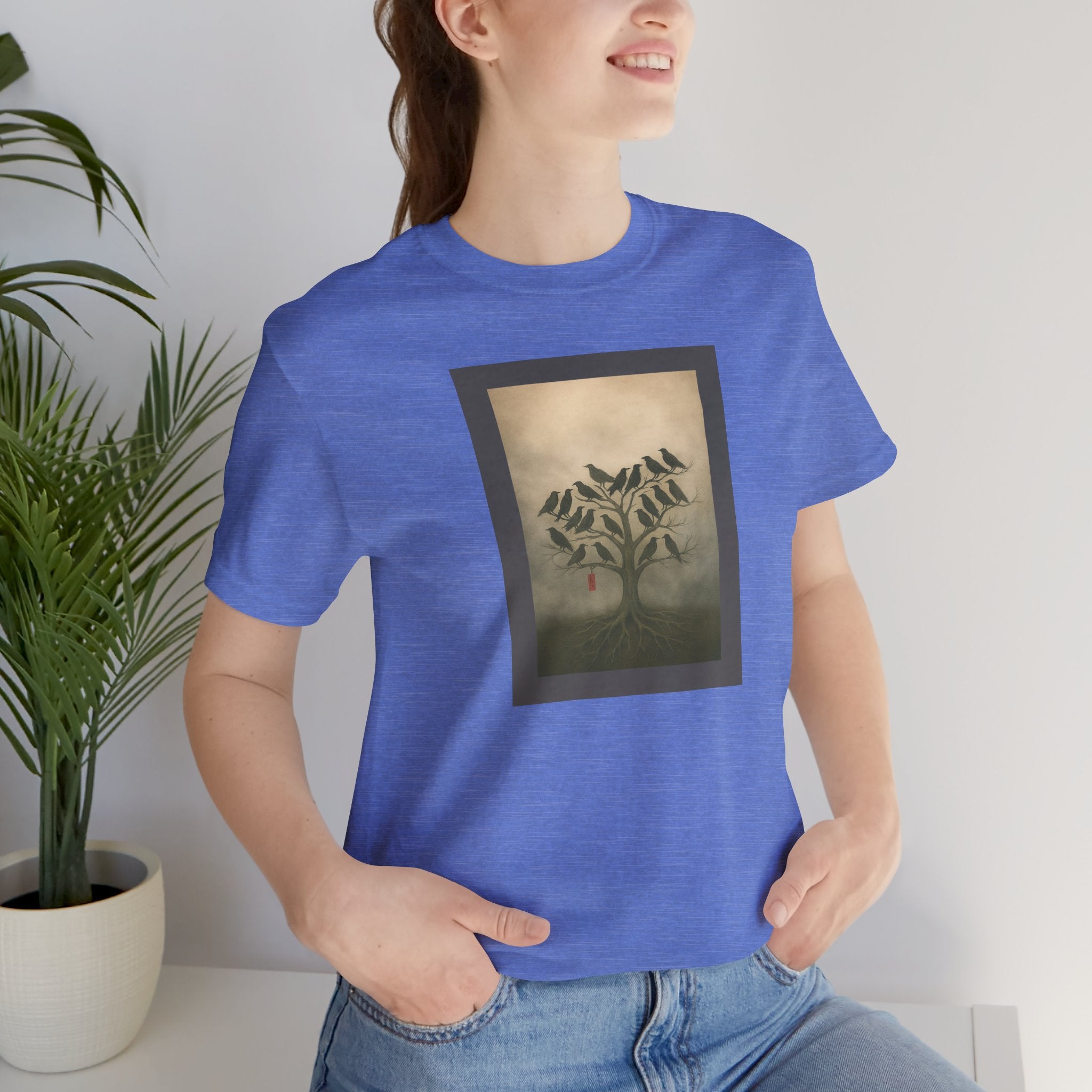 Bella+Canvas Unisex Jersery Short Sleeve T-Shirt Tree of Birds T-Shirt